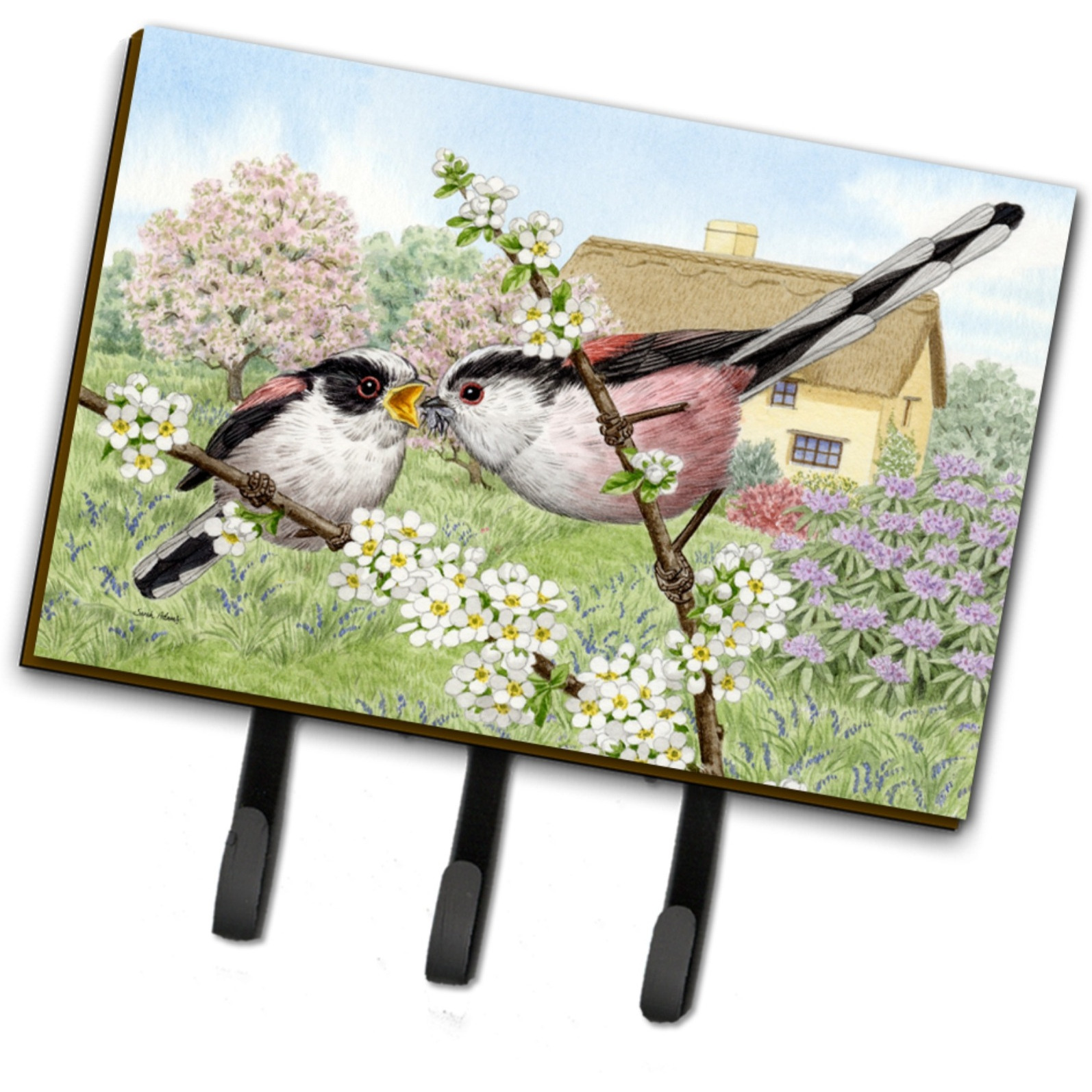 &quotCaroline's Treasures ASA2200TH68 Long Tailed Tits Leash or Key Holder, Large, Multicolor"