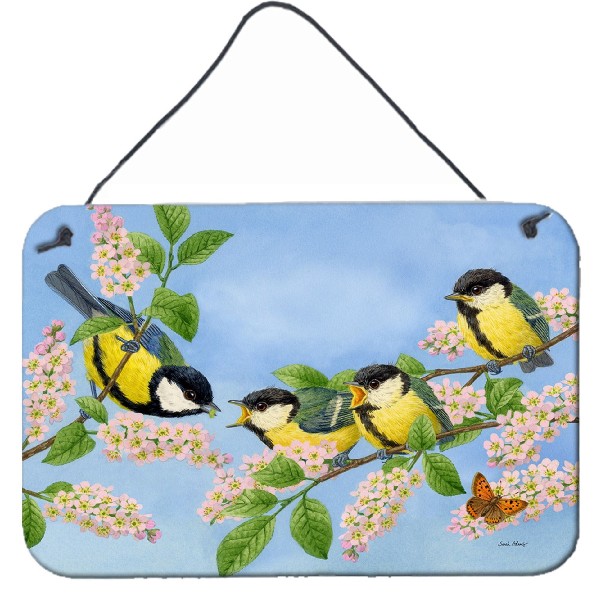 &quotCaroline's Treasures Tit Family of Birds Wall or Door Hanging Prints ASA2203DS812, 8HX12W, Multicolor"