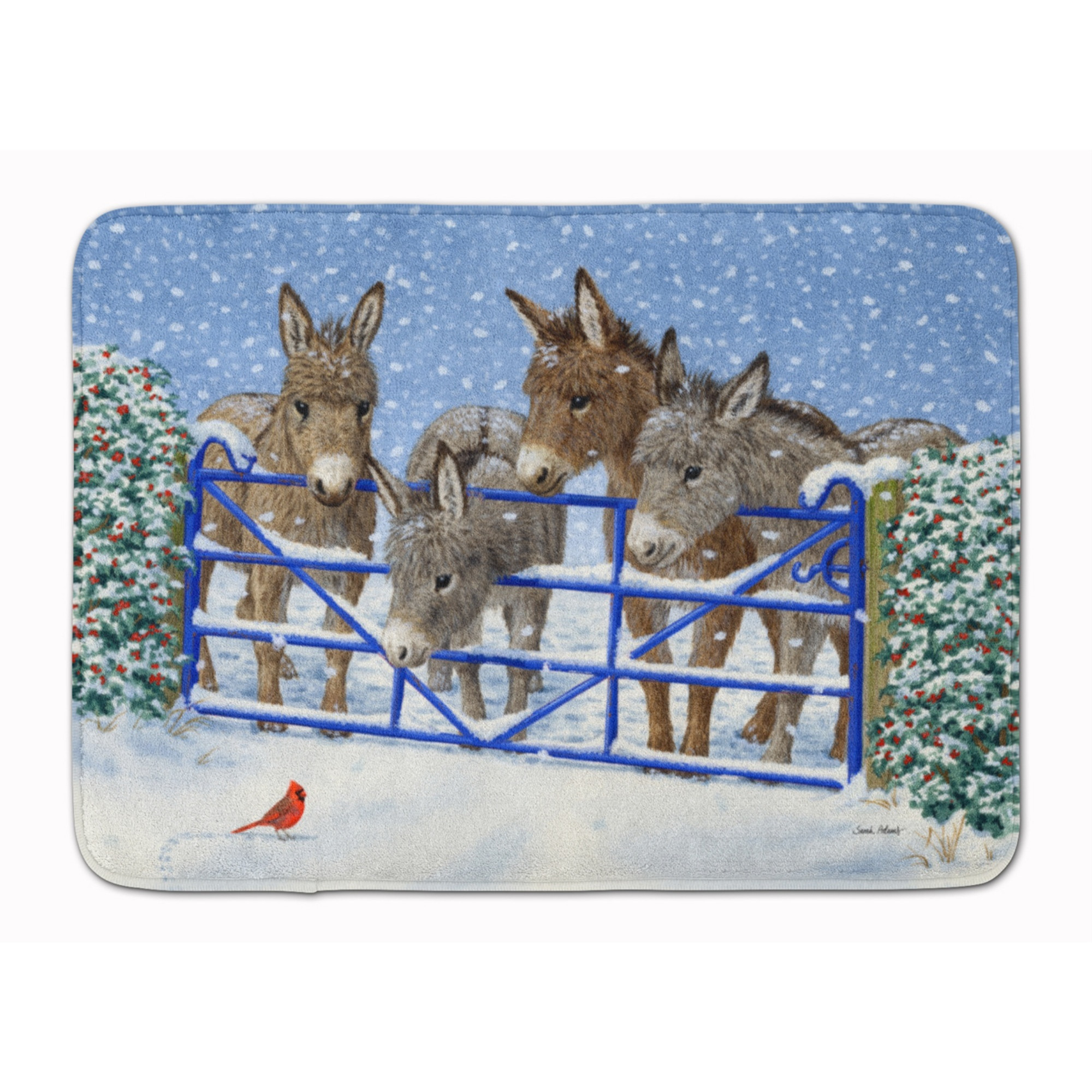 &quotCaroline's Treasures Donkeys and Cardinal Floor Mat, 19"" x 27"", Multicolor"