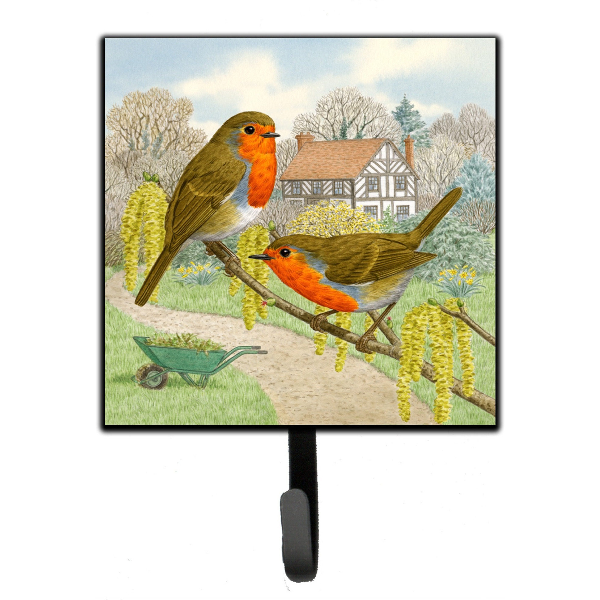 &quotCaroline's Treasures European Robin by Sarah Adams Leash or Key Holder ASAD0684SH4, Small, Multicolor"