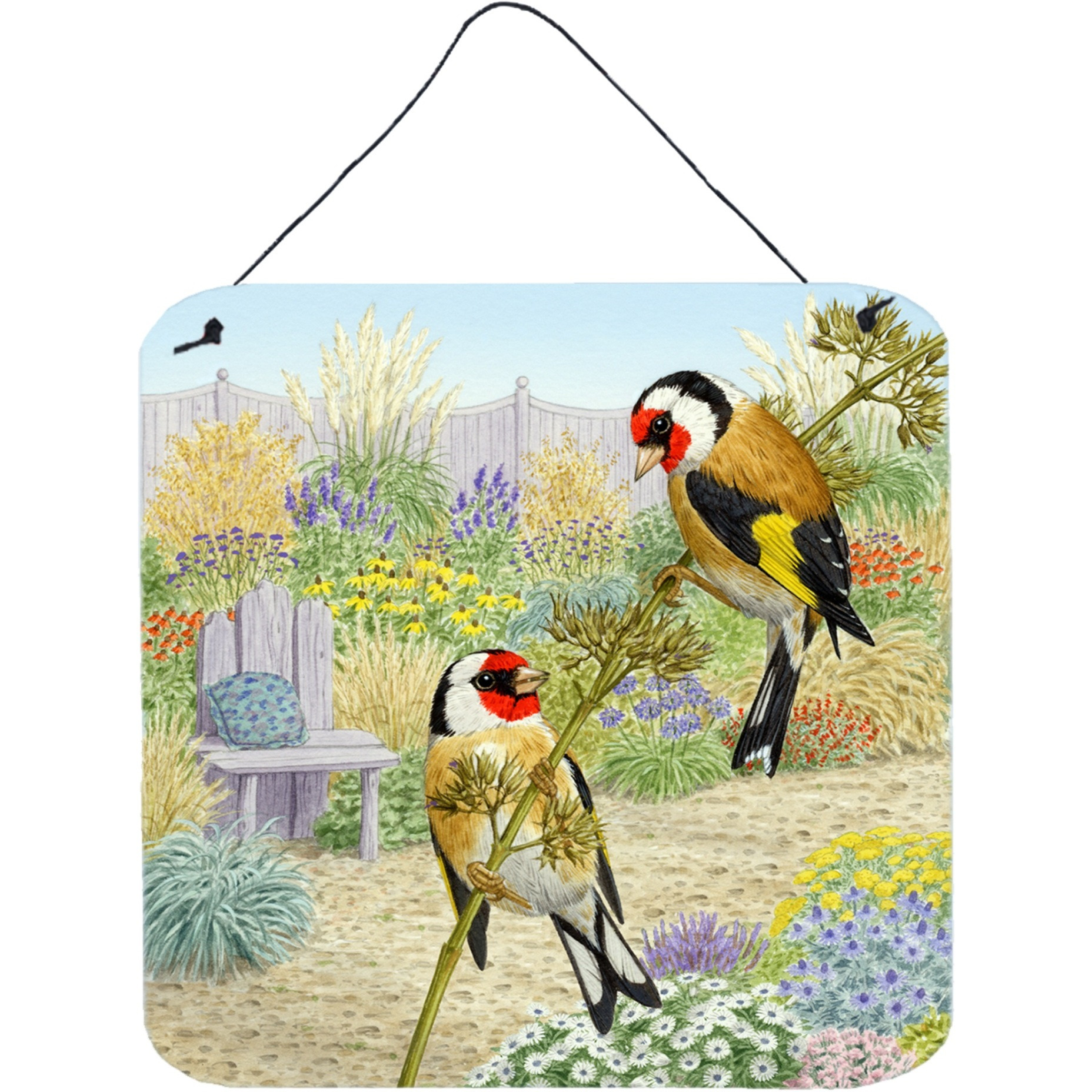 &quotCaroline's Treasures European Goldfinches by Sarah Adams Wall or Door Hanging Prints ASAD0691DS66, 6HX6W, Multicolor"
