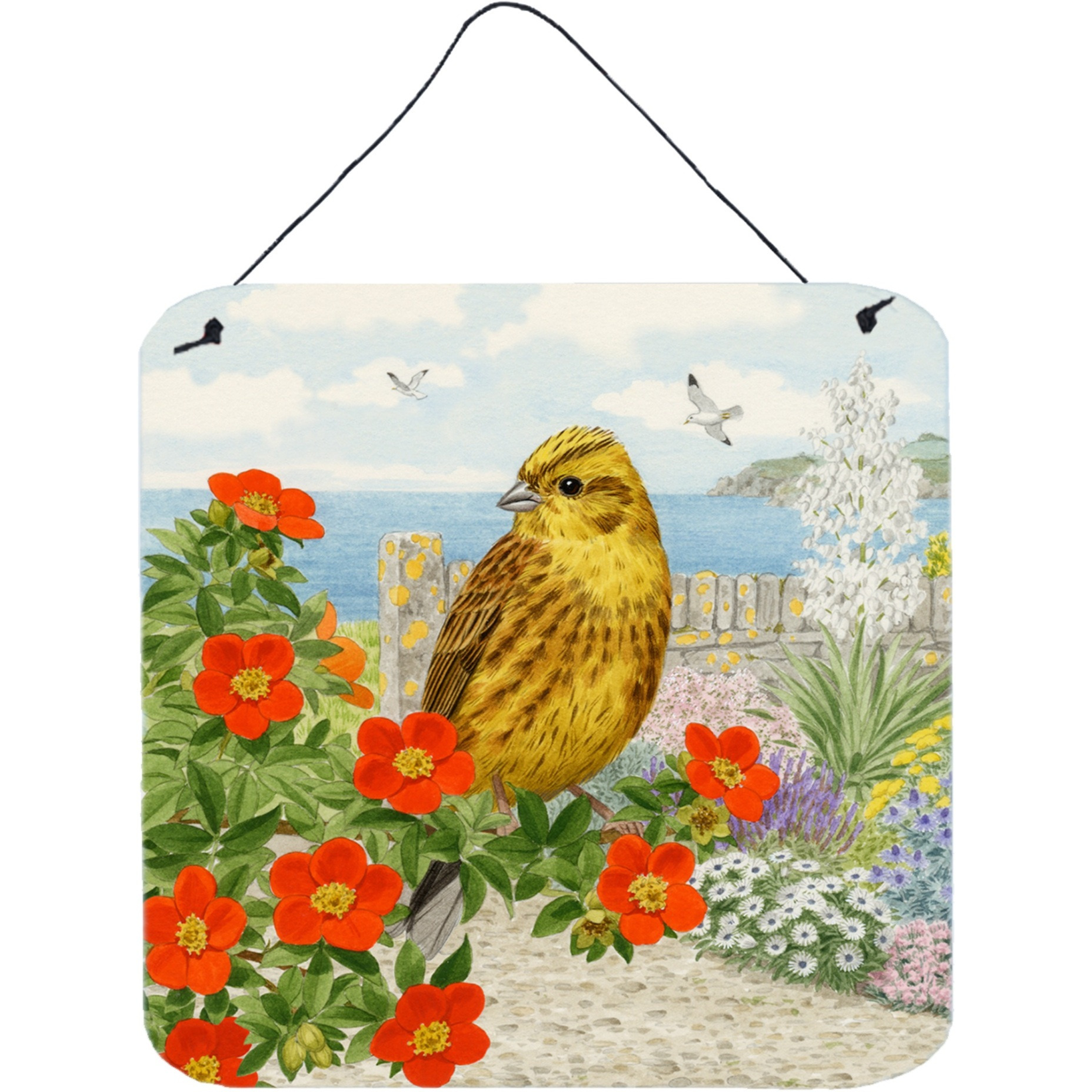 &quotCaroline's Treasures Yellowhammer by Sarah Adams Wall or Door Hanging Prints ASAD0695DS66, 6"&quotH x 6"&quotW, Multicolor"