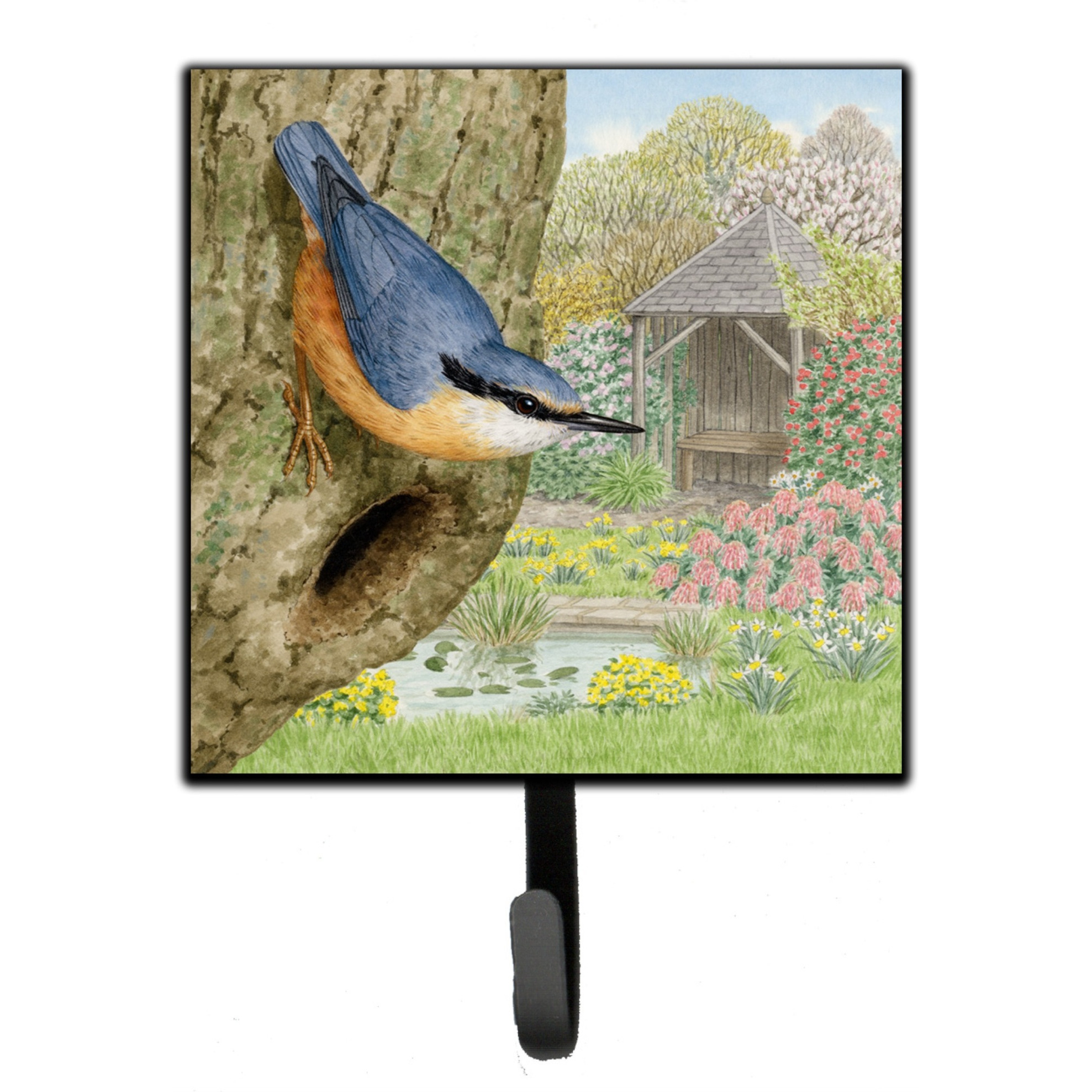 &quotCaroline's Treasures Nuthatch by Sarah Adams Leash or Key Holder ASAD0696SH4, Small, Multicolor"