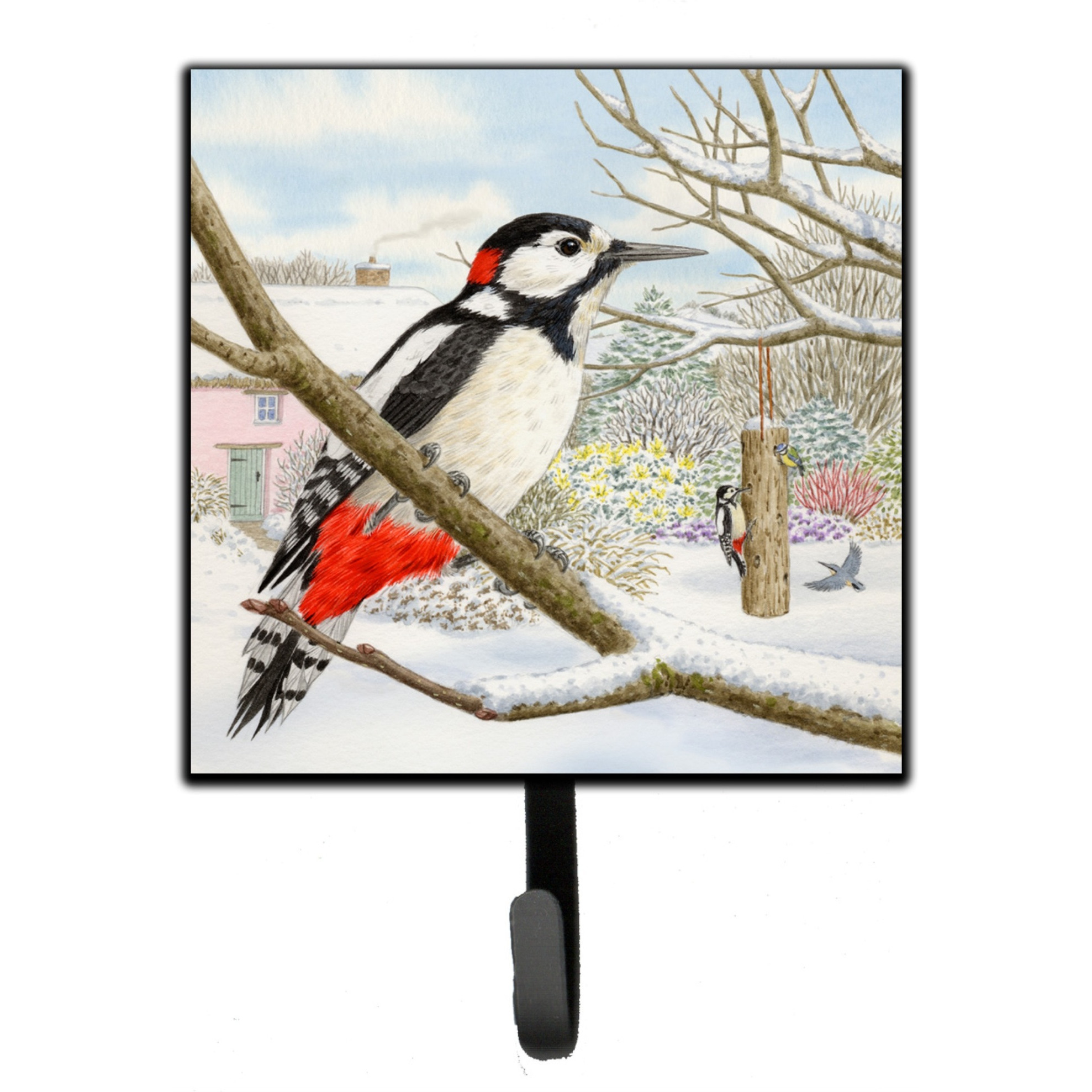 &quotCaroline's Treasures Spotted Woodpecker by Sarah Adams Leash or Key Holder ASAD0701SH4, Small, Multicolor"