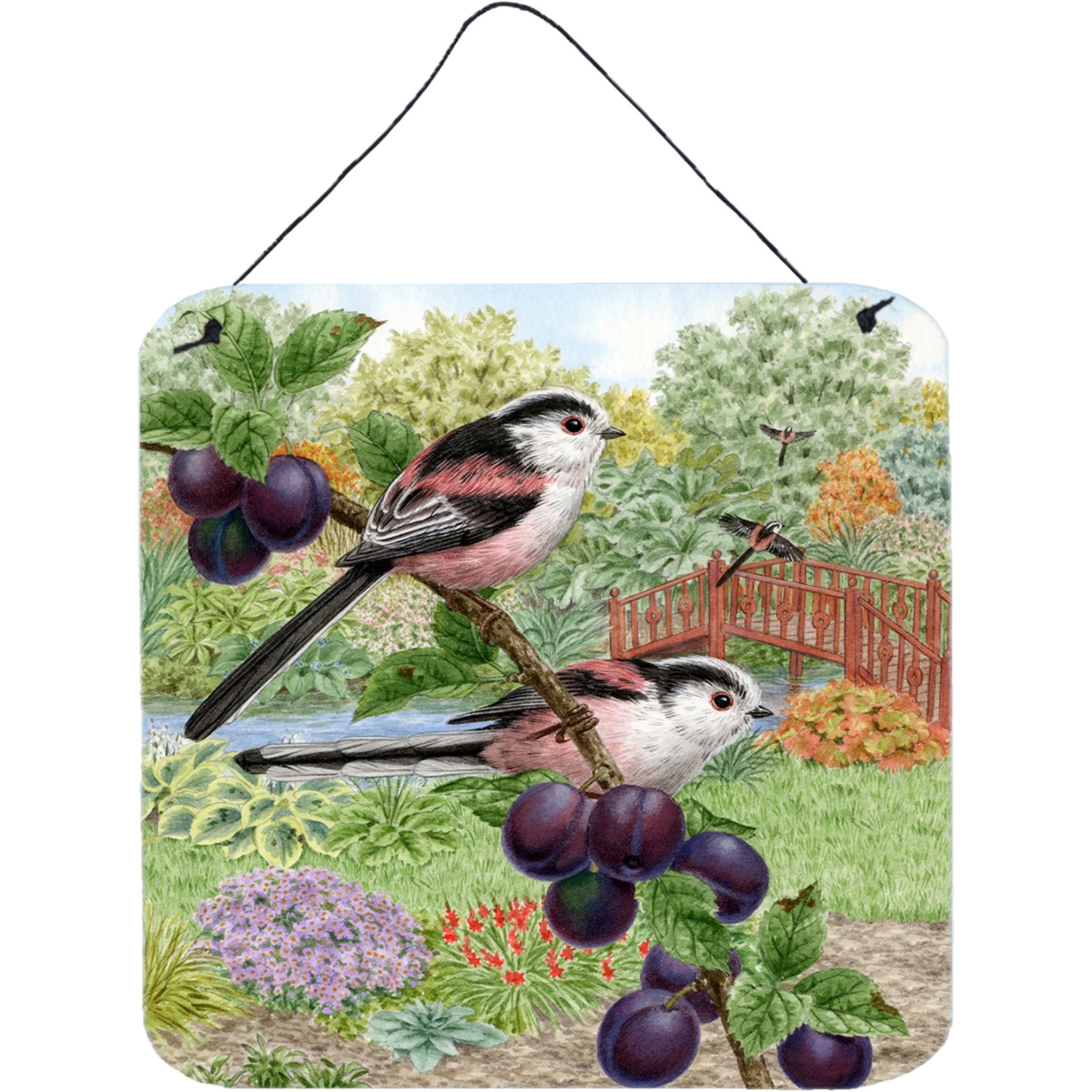 &quotCaroline's Treasures Long Tailed Tits by Sarah Adams Wall or Door Hanging Prints ASAD0703DS66, 6HX6W, Multicolor"