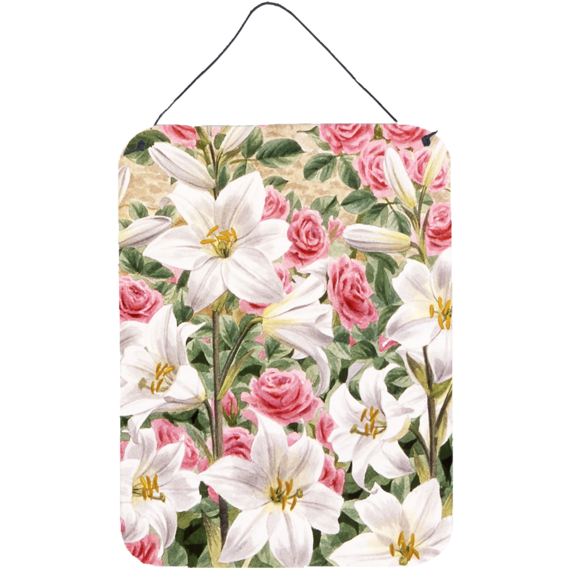 &quotCaroline's Treasures Lilies and Roses by Sarah Adams Wall or Door Hanging Prints ASAD115DS1216, 16HX12W, Multicolor"