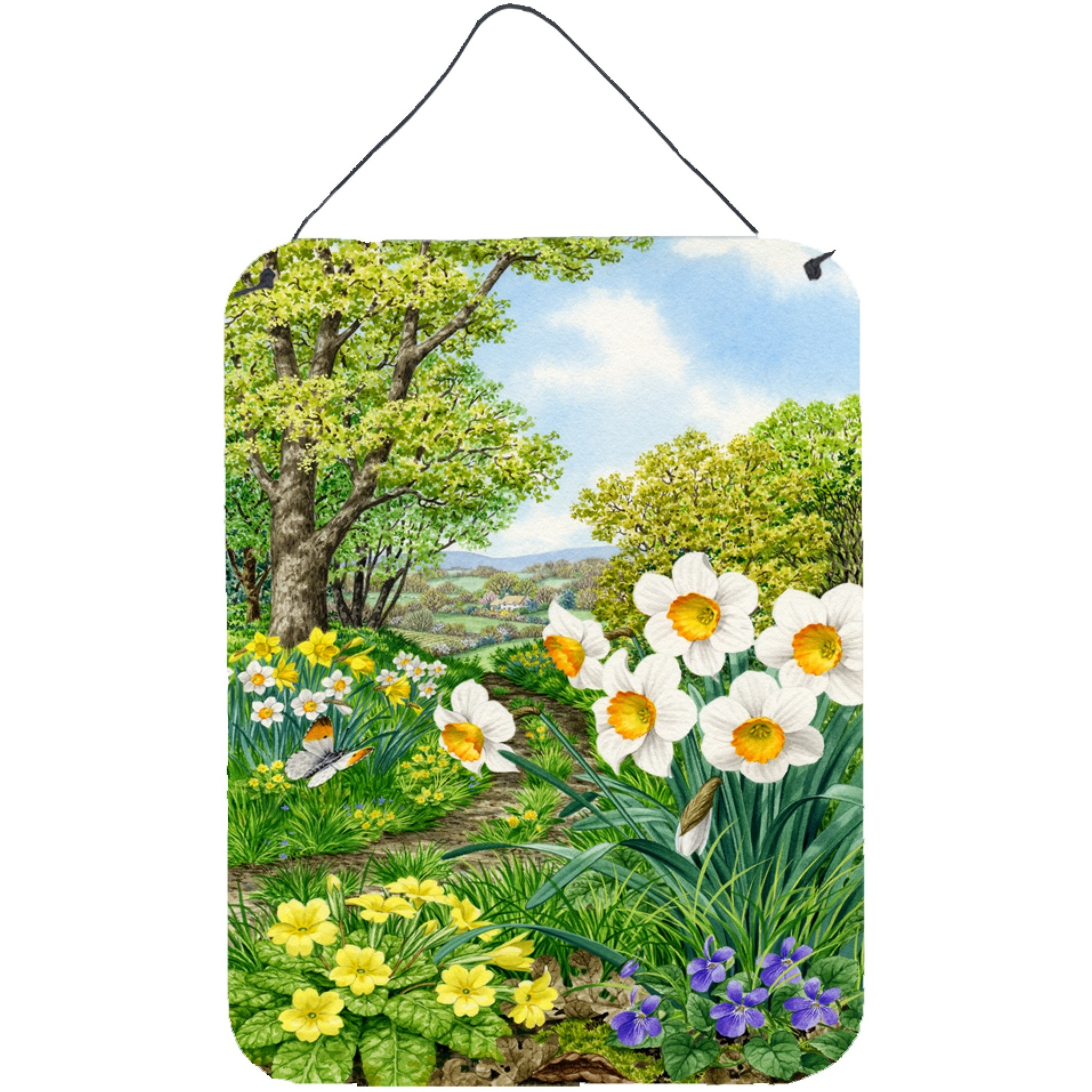 &quotCaroline's Treasures Spring Flowers by Sarah Adams Wall or Door Hanging Prints ASAD778DS1216, 16HX12W, Multicolor"