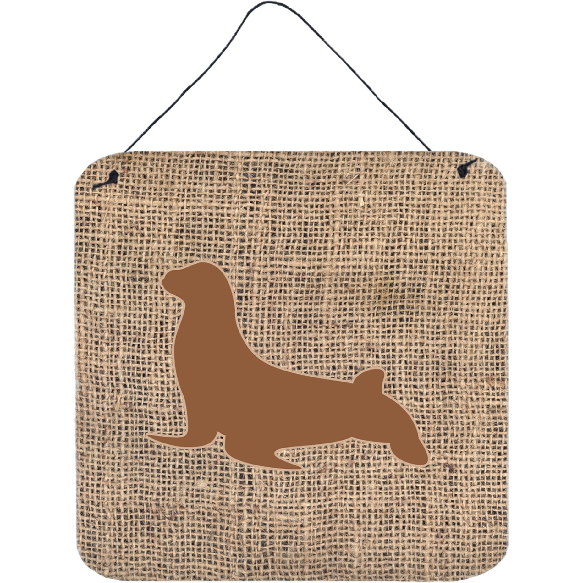 &quotCaroline's Treasures Seal Burlap and Brown Aluminum Metal Wall or Door Hanging Prints, 6 x 6"", Multicolor"