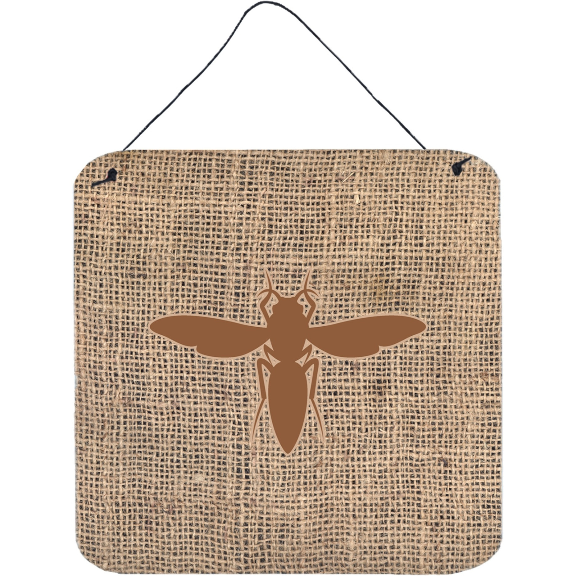 &quotCaroline's Treasures Yellow Jacket Burlap and Brown Wall or Door Hanging Prints, 6 x 6"", Multicolor"