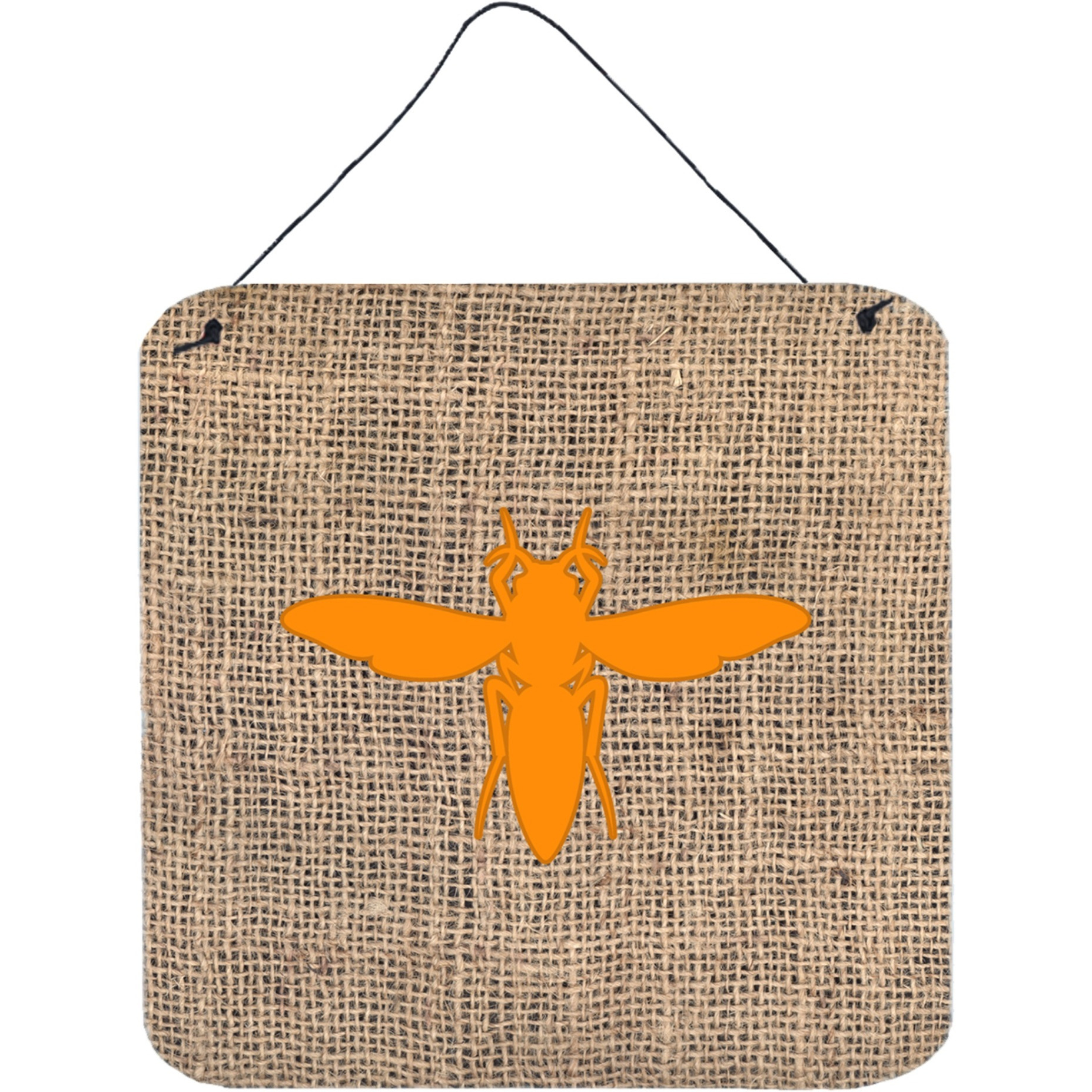 &quotCaroline's Treasures Yellow Jacket Burlap and Orange Wall or Door Hanging Prints, 6 x 6"", Multicolor"