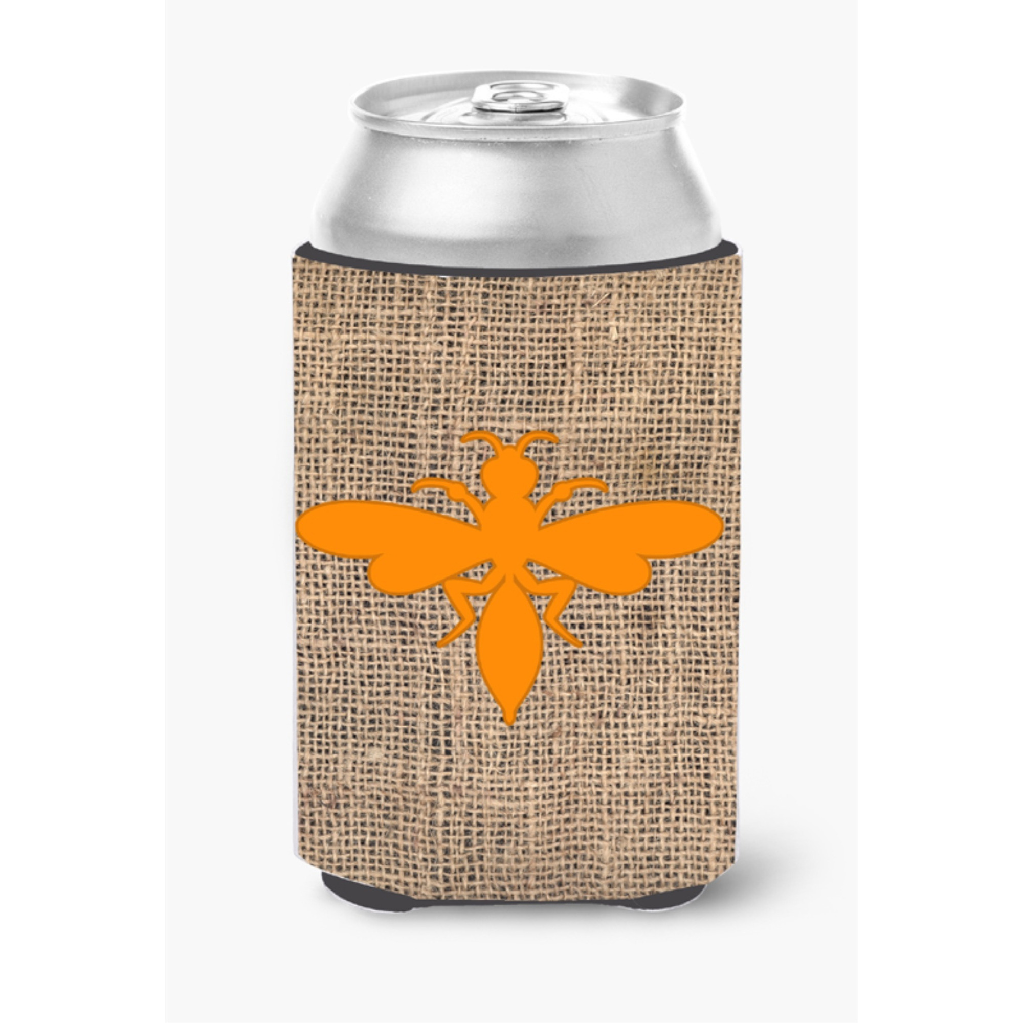 Wasp Burlap and Orange Can or Bottle Beverage Insulator Hugger