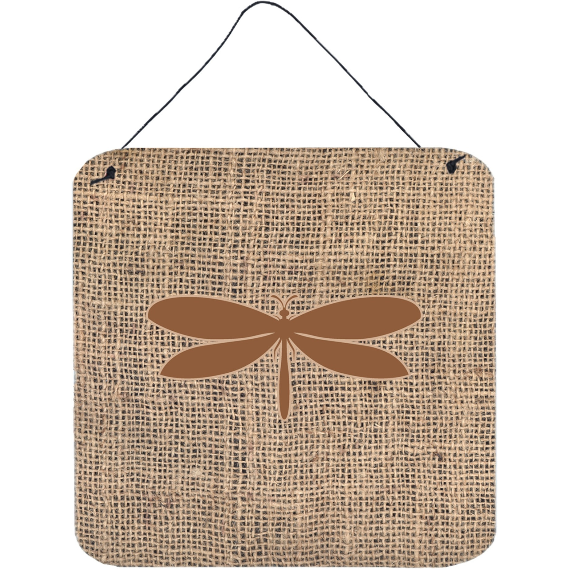 &quotCaroline's Treasures BB1061-BL-BN-DS66 Moth Burlap and Brown Aluminum Metal Wall or Door Hanging Prints, 6 x 6"", Multicolor"