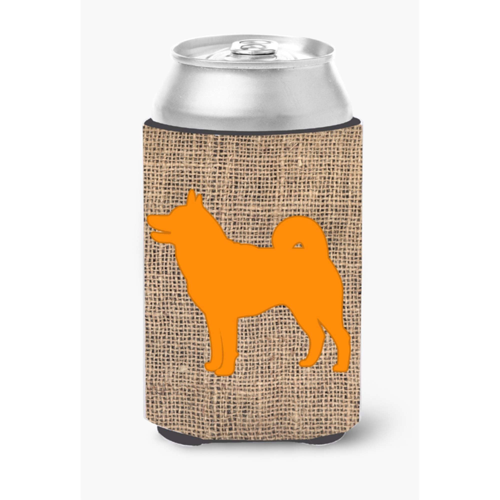 Shiba Inu Burlap and Orange Can or Bottle Beverage Insulator Hugger