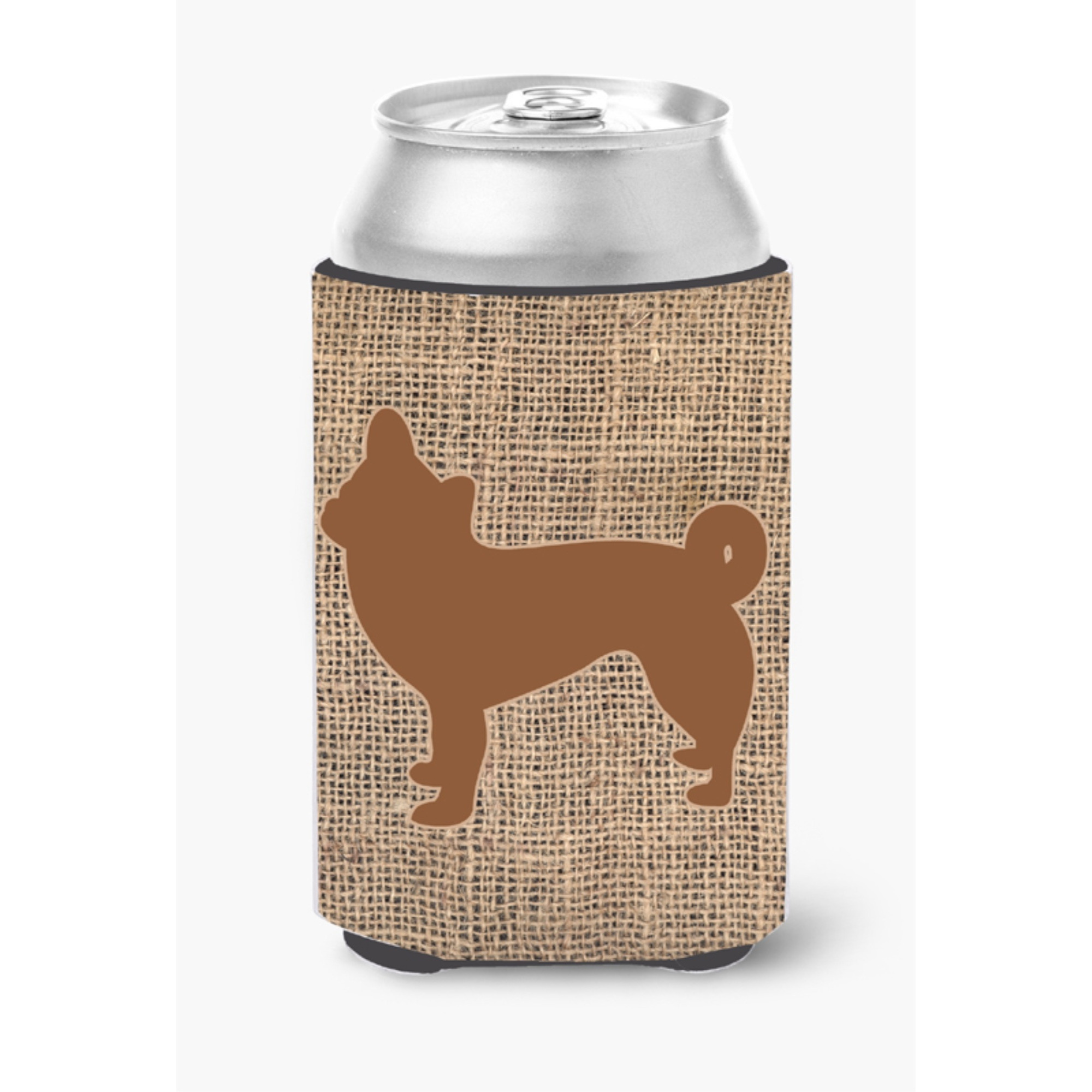 Chihuahua Burlap and Brown Can or Bottle Beverage Insulator Hugger