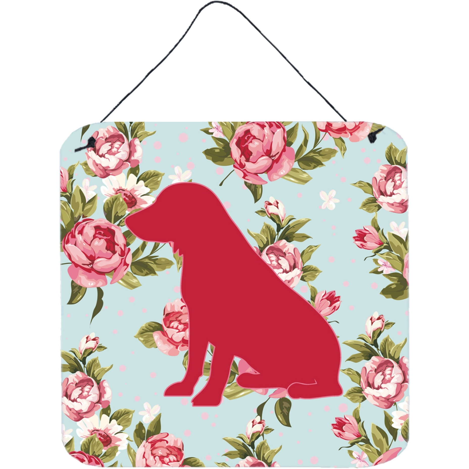 &quotCaroline's Treasures Boykin Spaniel Shabby Chic Blue Roses Wall or Door Hanging Prints, 6 x 6"", Multicolor"