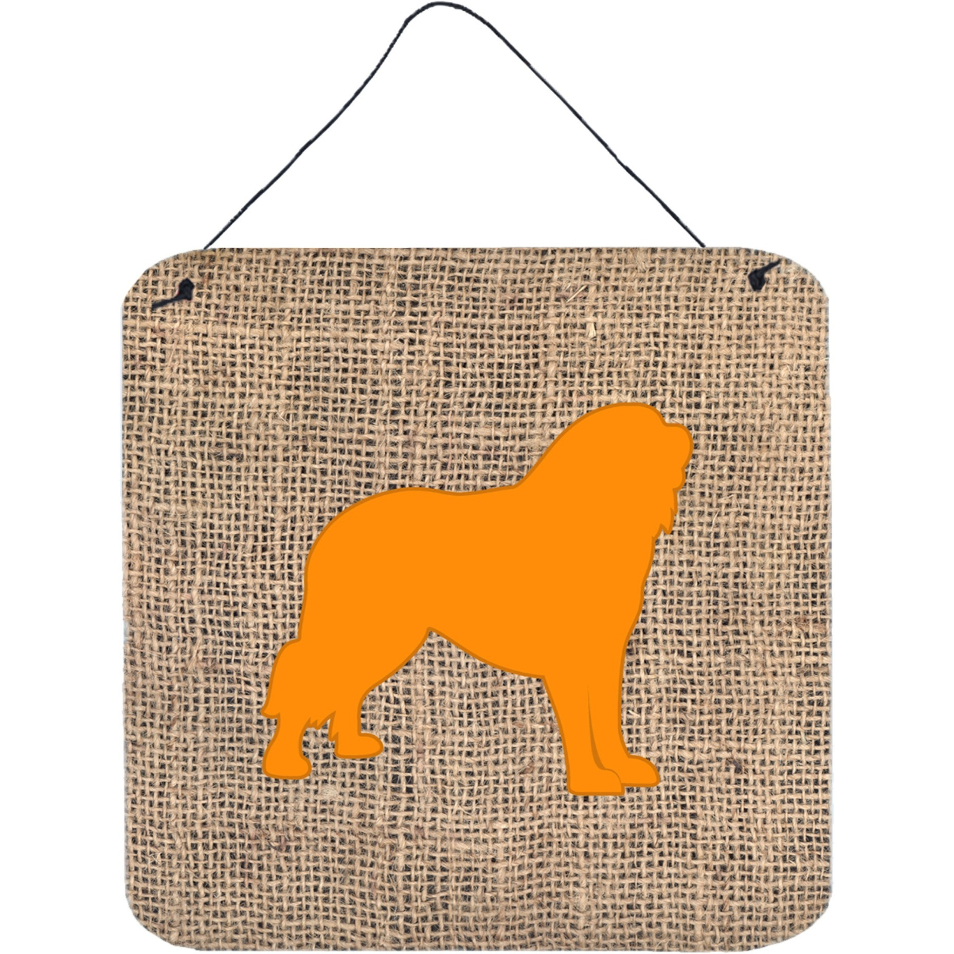 &quotCaroline's Treasures Tibetial Mastiff Burlap and Orange Door Hanging Prints BB1077 wall-decor, 6 x 6, Multicolor"