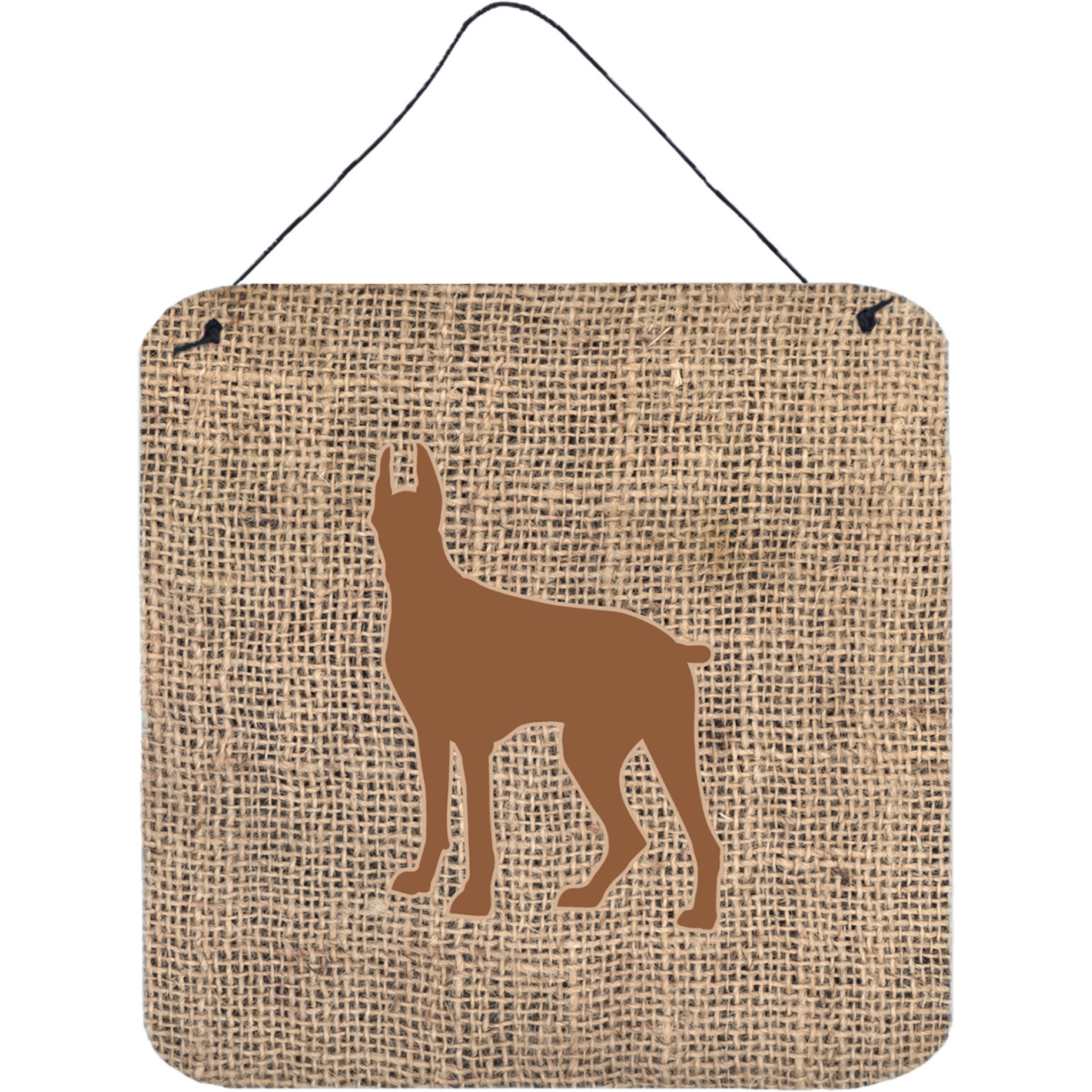 &quotCaroline's Treasures Great Dane Burlap and Brown Aluminum Metal Wall or Door Hanging Prints, 6 x 6"", Multicolor"