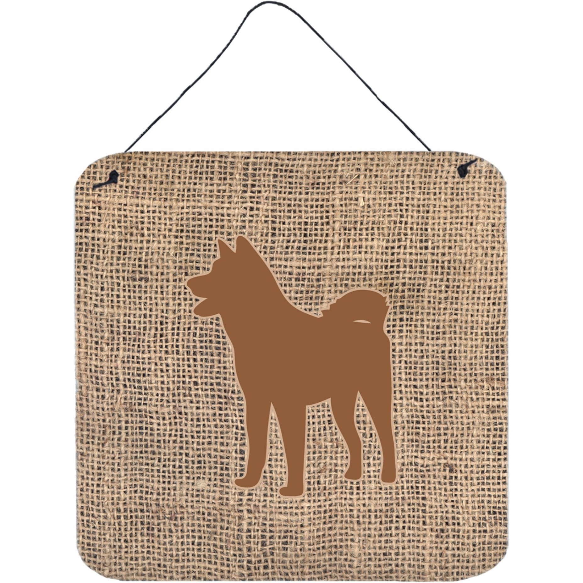 &quotCaroline's Treasures Akita Burlap and Brown Aluminum Metal Wall or Door Hanging Prints, 6 x 6"", Multicolor"