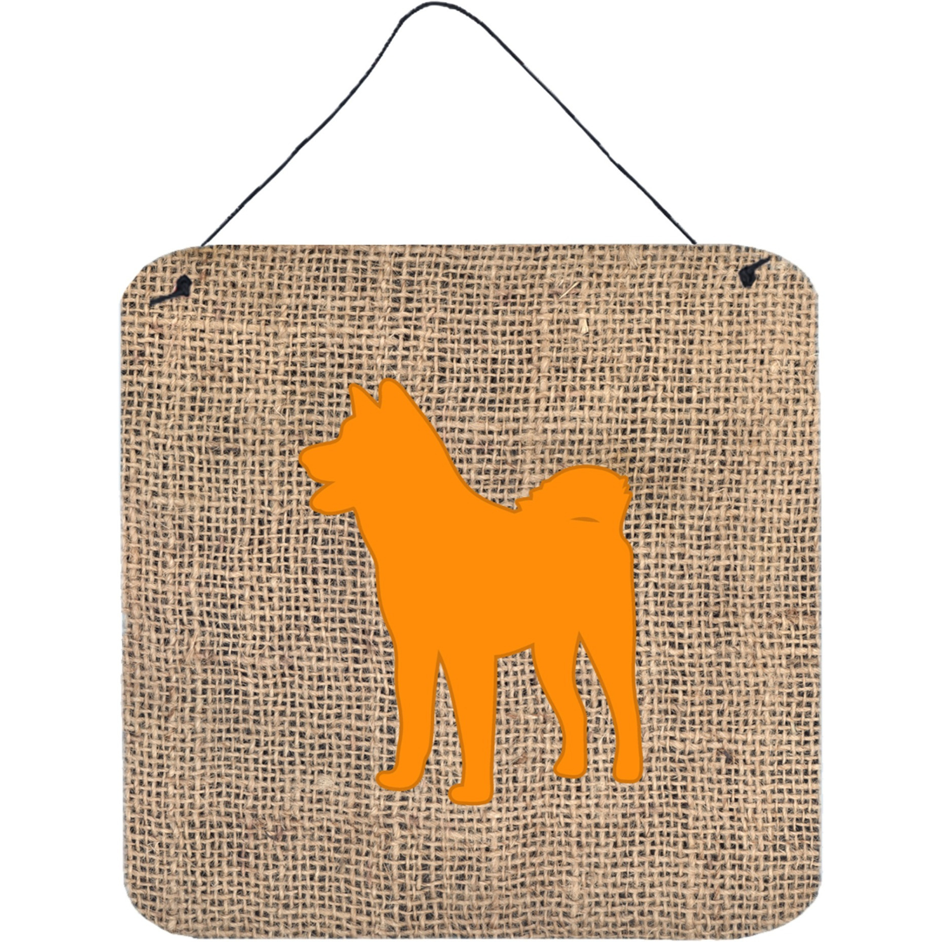 &quotCaroline's Treasures Akita Burlap and Orange Aluminum Metal Wall or Door Hanging Prints, 6 x 6"", Multicolor"