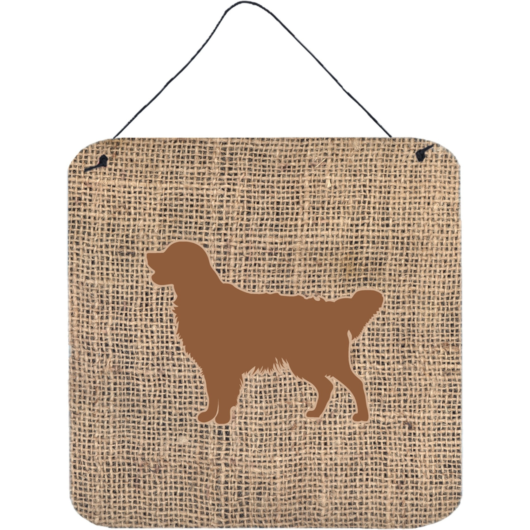 &quotCaroline's Treasures Golden Retriever Burlap and Brown Wall or Door Hanging Prints, 6 x 6"", Multicolor"