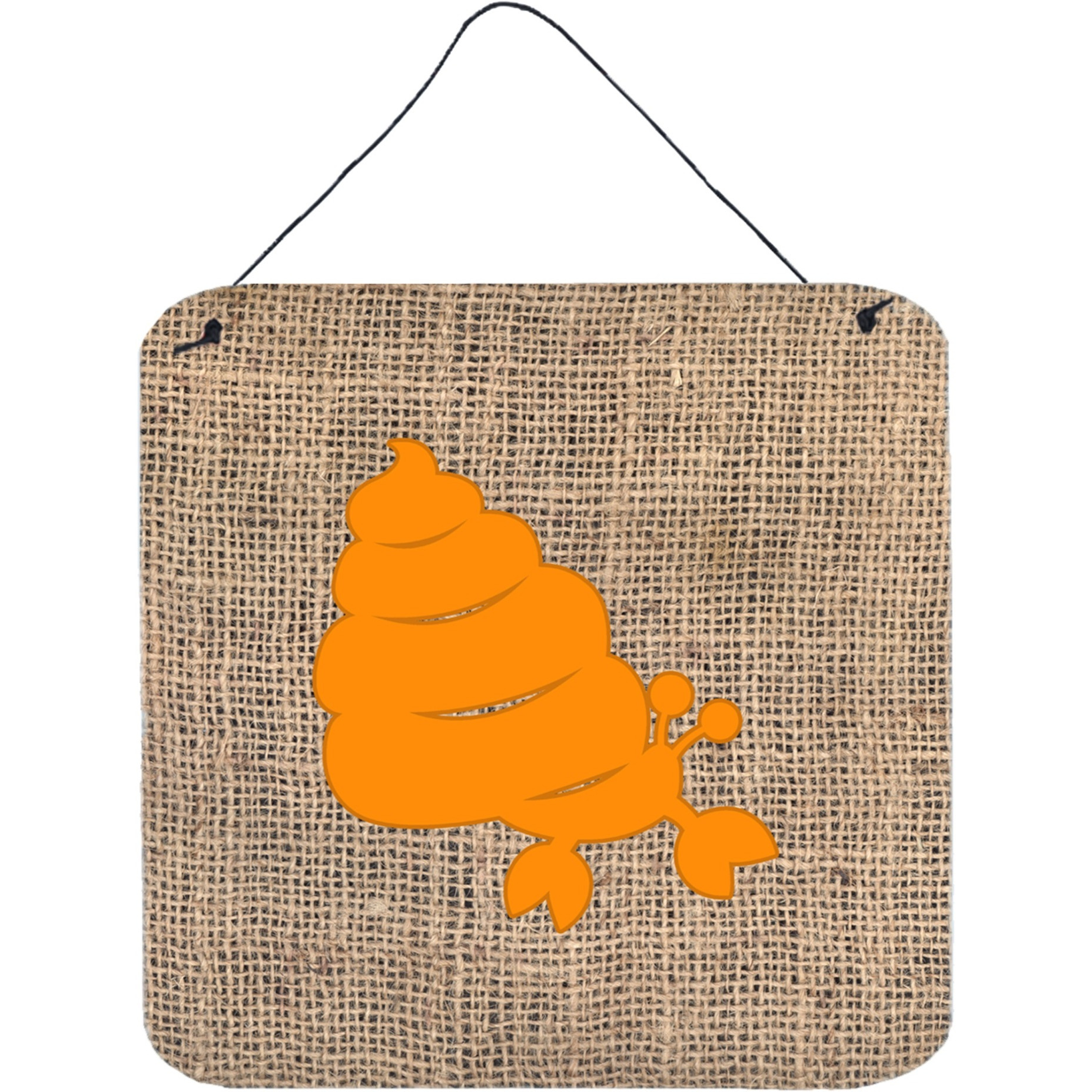 &quotCaroline's Treasures BB1092-BL-OR-DS66 Hermit Crab Burlap and Orange Wall or Door Hanging Prints, 6 x 6"", Multicolor"