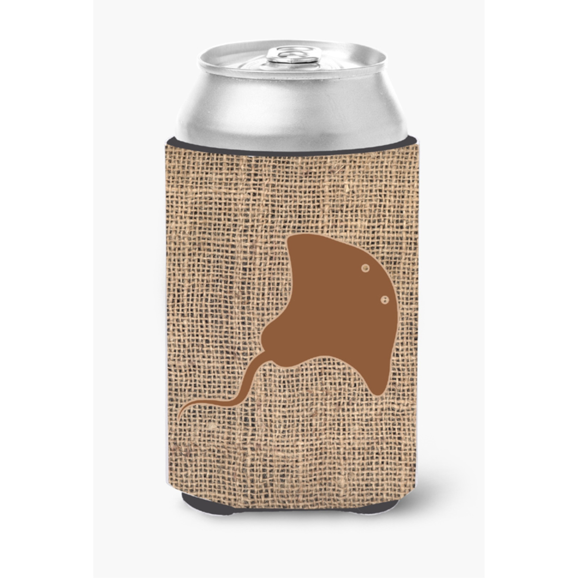Stingray Burlap and Brown Can or Bottle Beverage Insulator Hugger