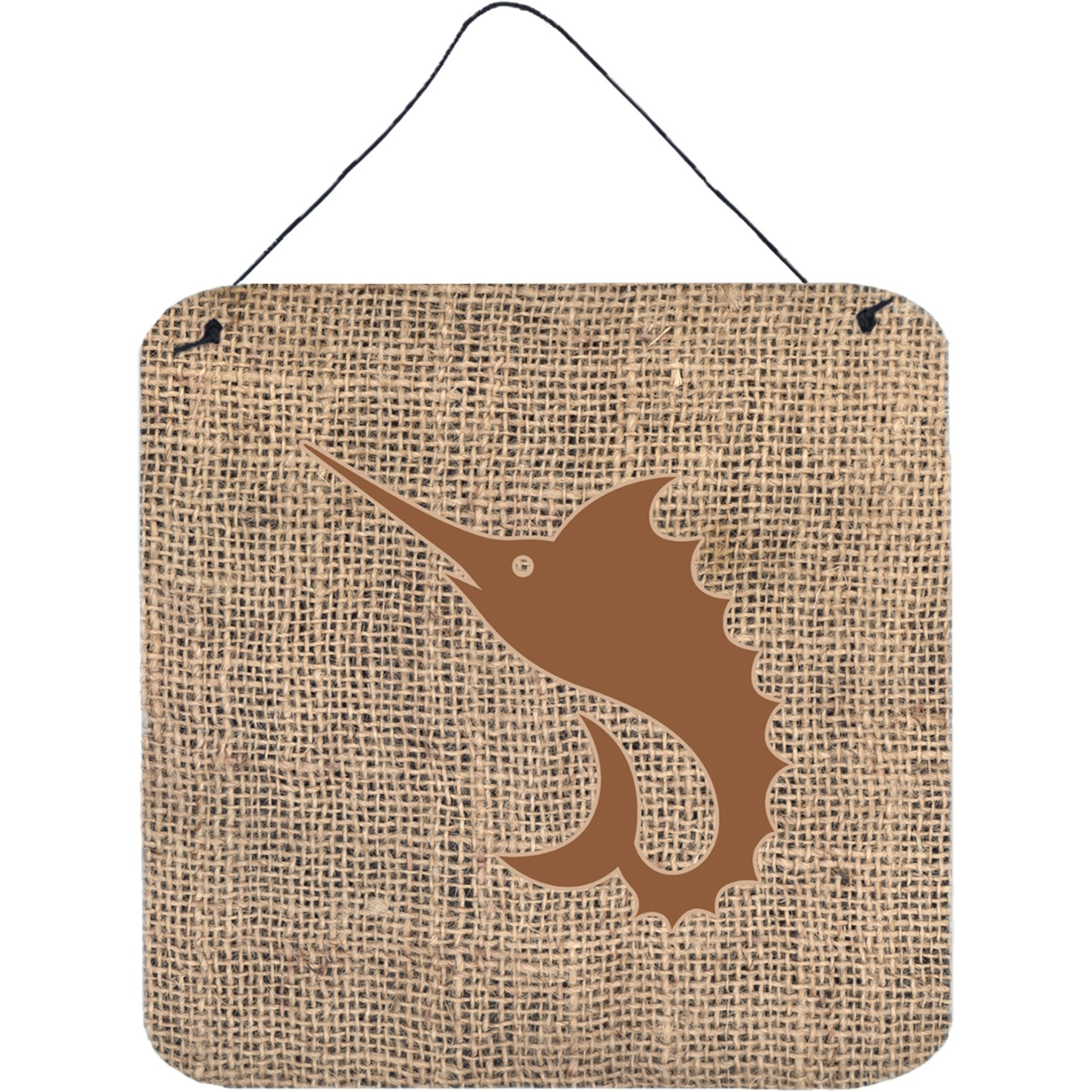 &quotCaroline's Treasures Fish-Sword Fish Burlap and Brown Wall or Door Hanging Prints, 6 x 6"", Multicolor"