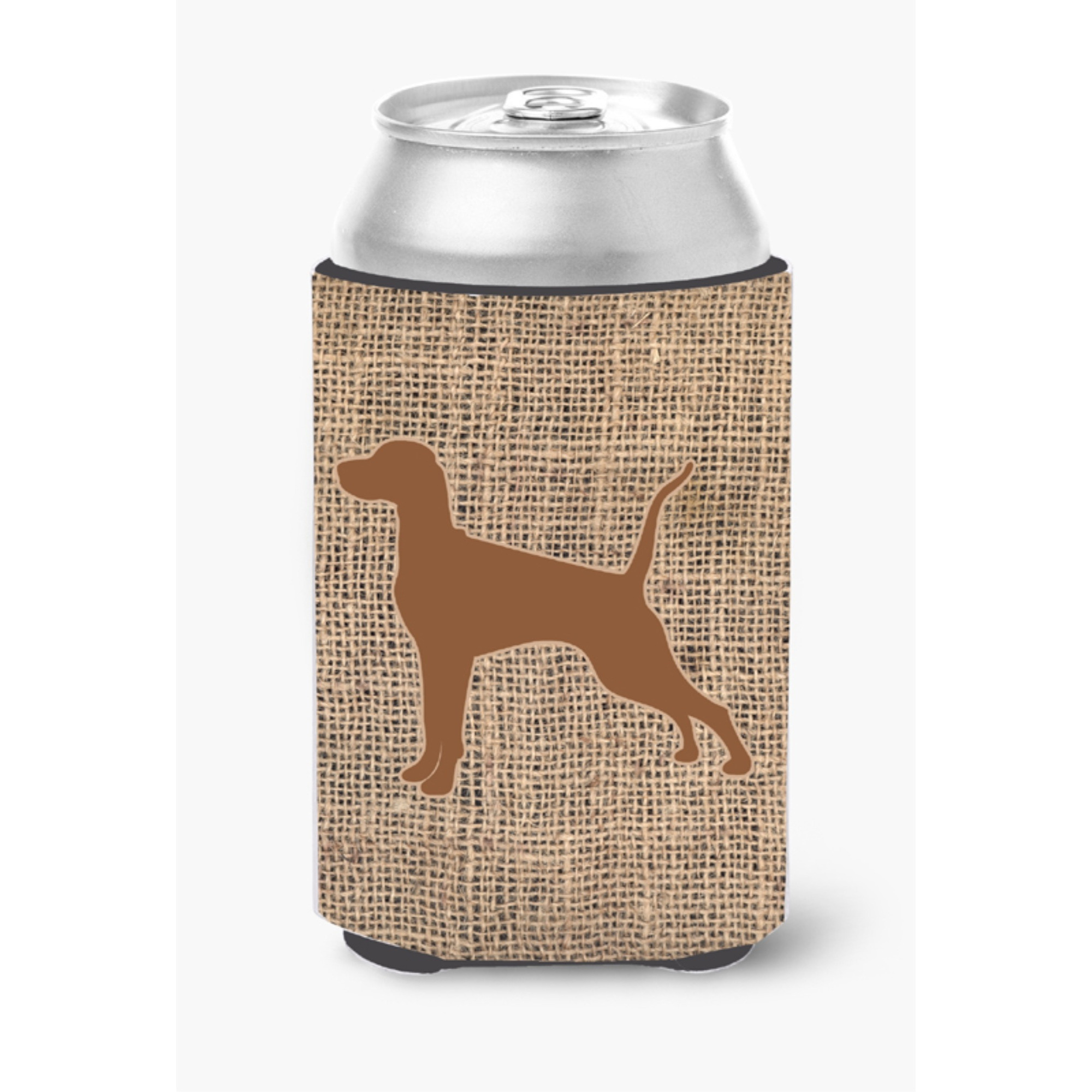 Pointer Burlap and Brown Can or Bottle Beverage Insulator Hugger