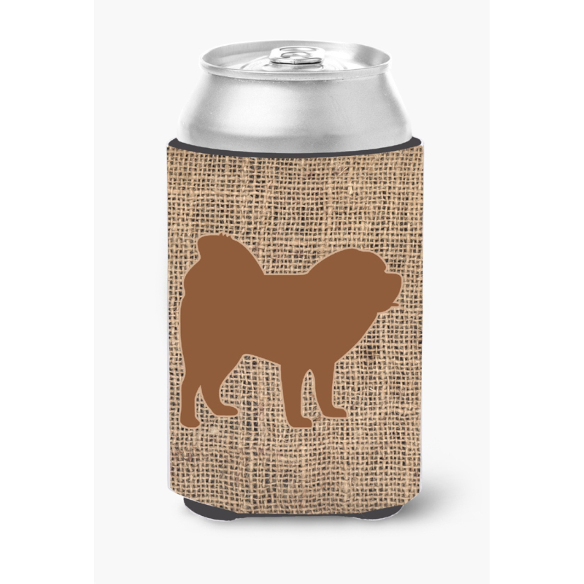 Chow Chow Burlap and Brown Can or Bottle Beverage Insulator Hugger
