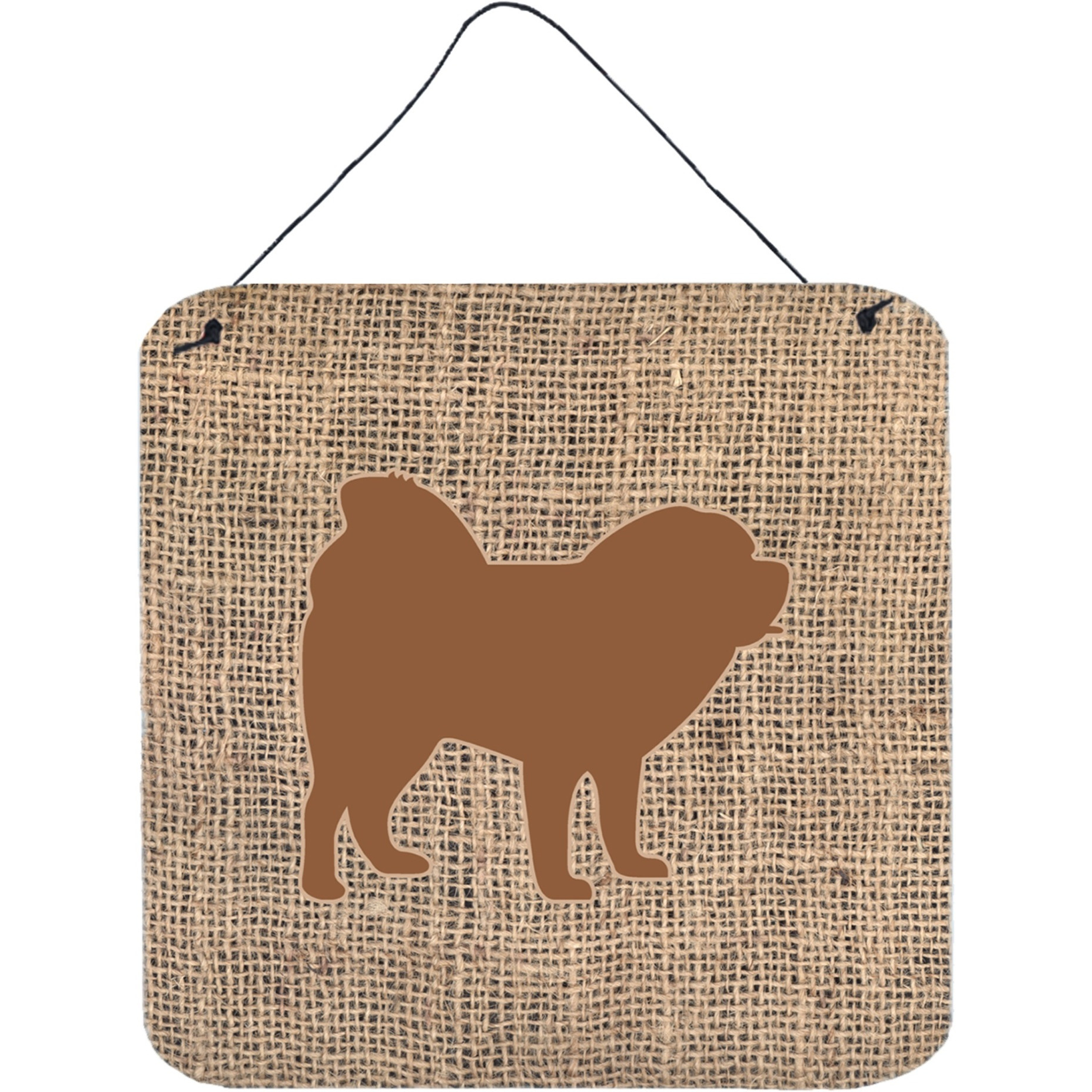 &quotCaroline's Treasures Chow Chow Burlap and Brown Aluminum Metal Wall or Door Hanging Prints, 6 x 6"", Multicolor"