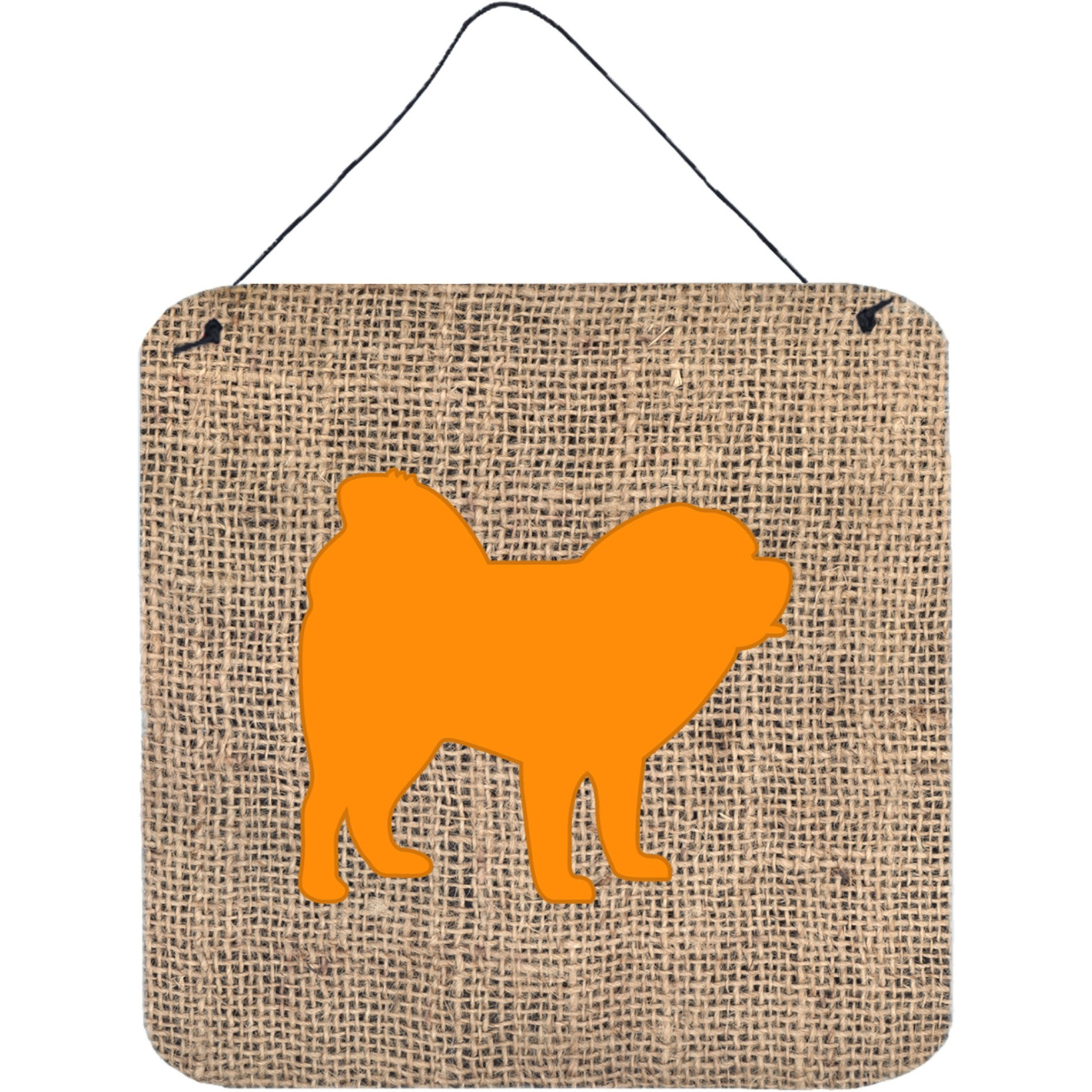 &quotCaroline's Treasures Chow Chow Burlap and Orange Aluminum Metal Wall or Door Hanging Prints, 6 x 6"", Multicolor"