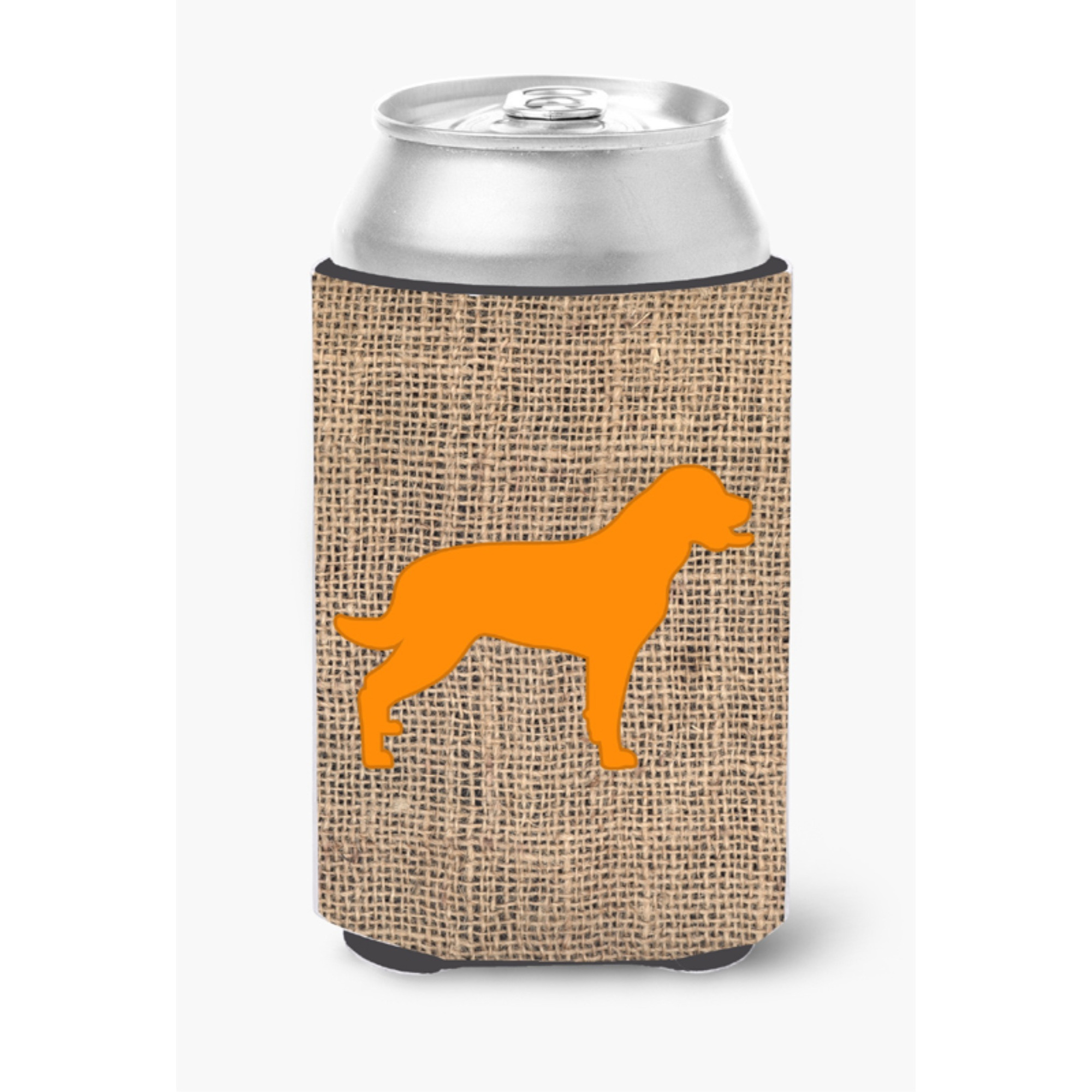 Labrador Burlap and Orange Can or Bottle Beverage Insulator Hugger BB1111