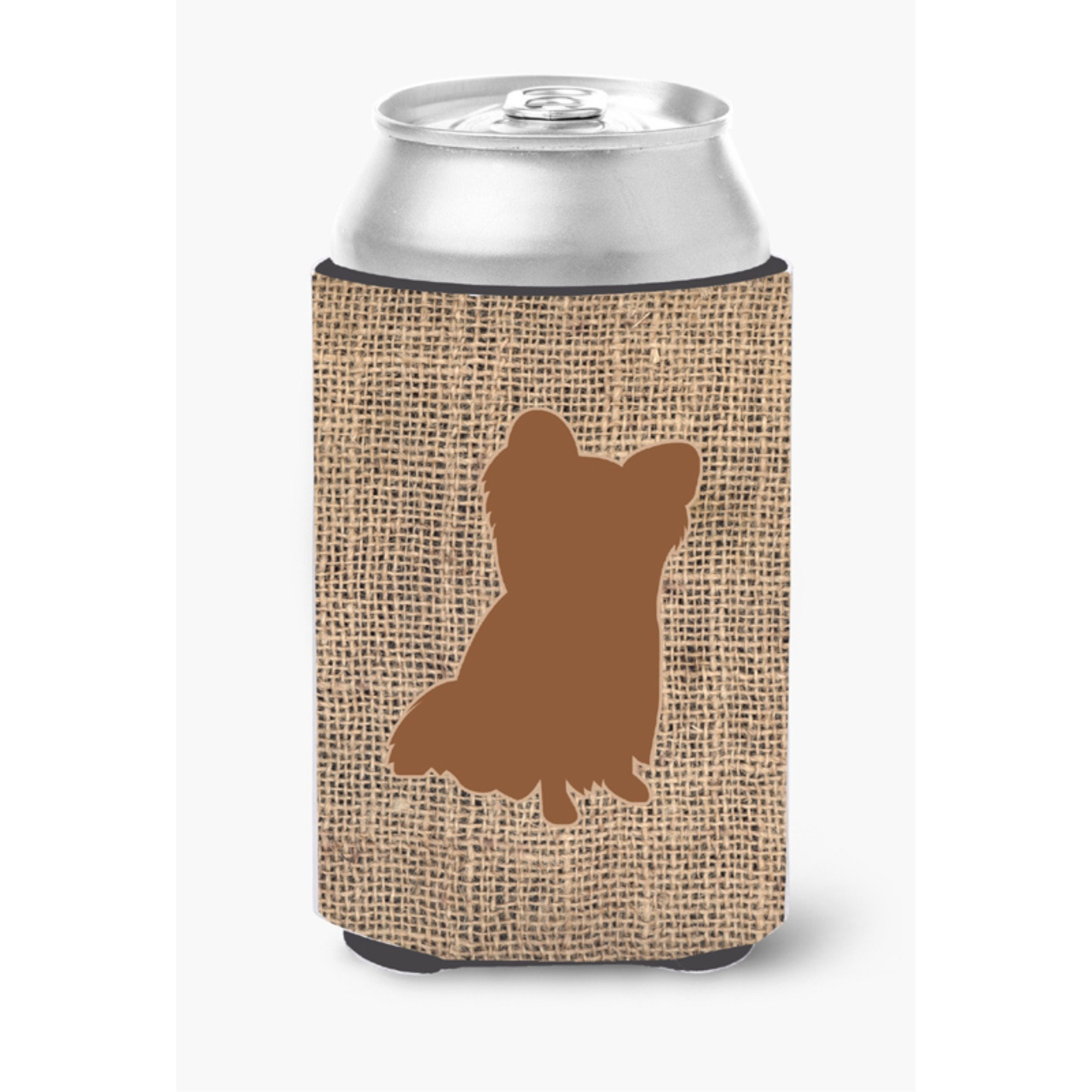 Chihuahua Burlap and Brown Can or Bottle Beverage Insulator Hugger