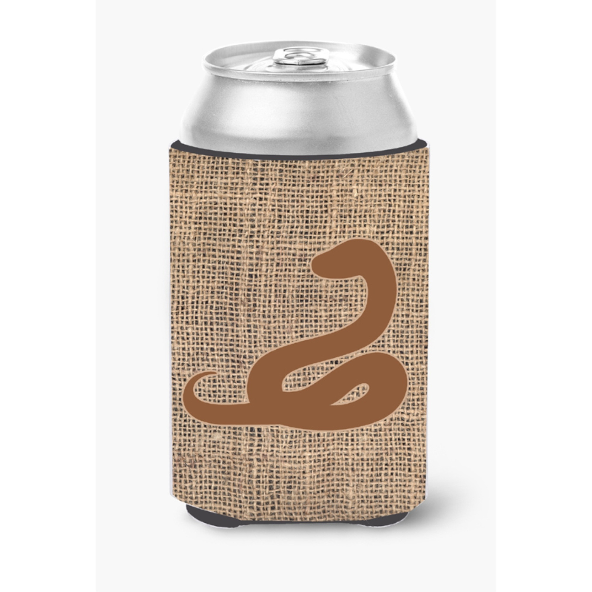 Snake Burlap and Brown Can or Bottle Beverage Insulator Hugger