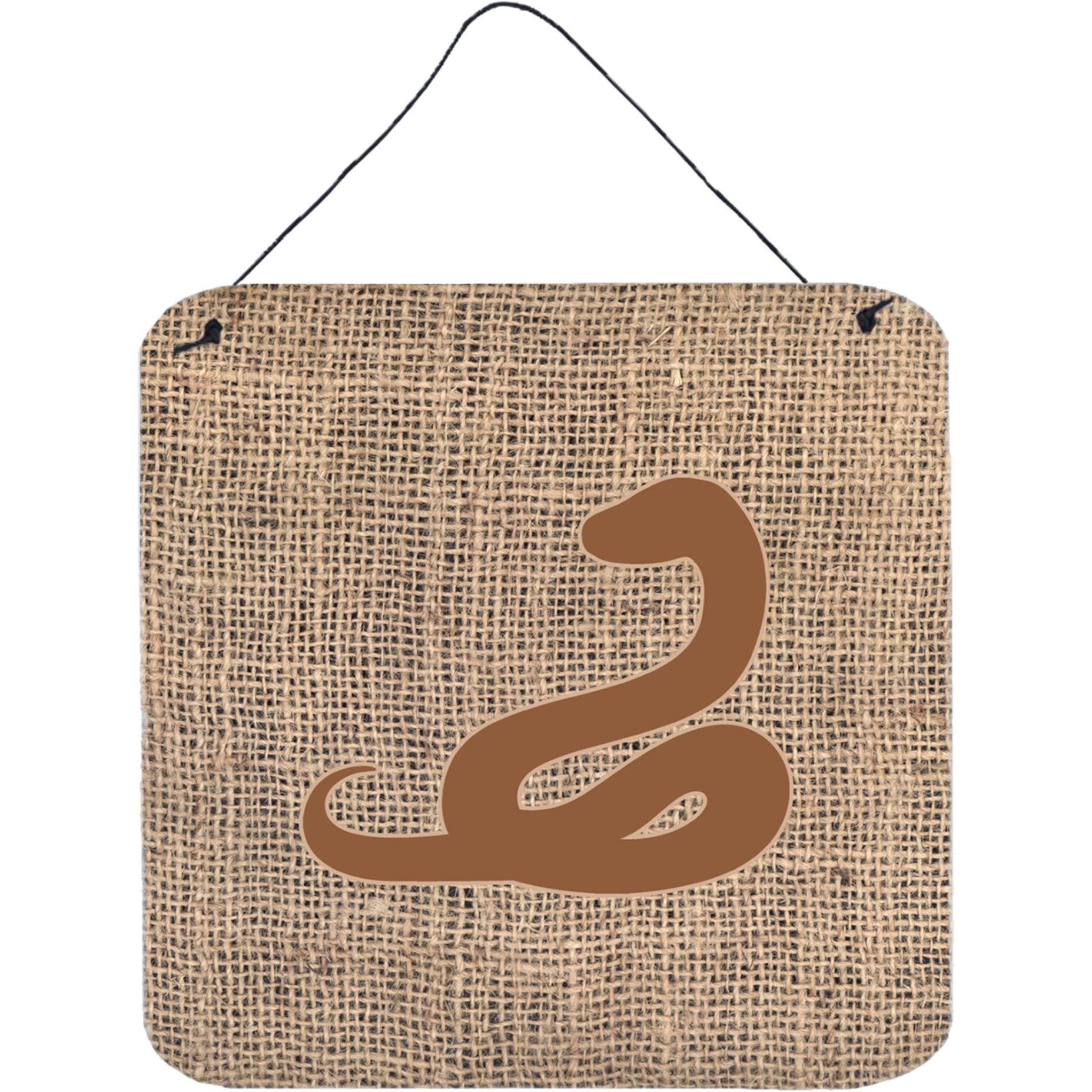 &quotCaroline's Treasures Snake Burlap and Brown Aluminum Metal Wall or Door Hanging Prints, 6 x 6"", Multicolor"