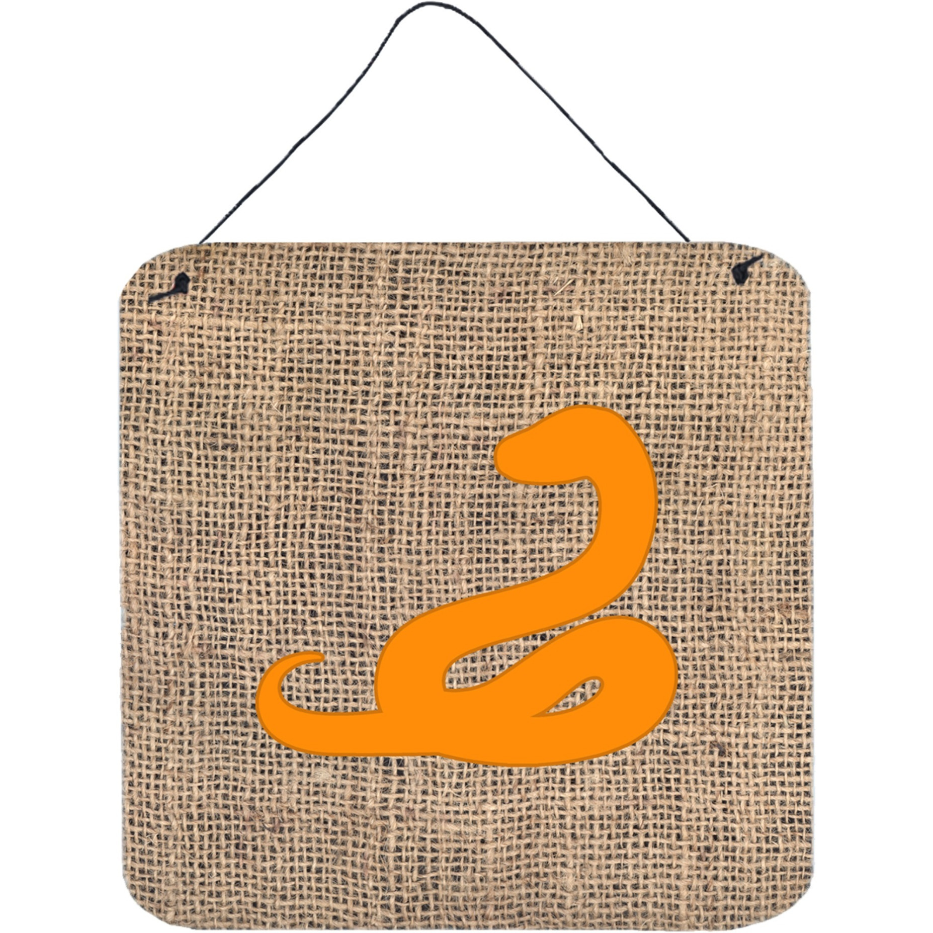 &quotCaroline's Treasures Snake Burlap and Orange Aluminium Metal Door Hanging Prints BB1124 wall-decor, 6 x 6, Multicolor"