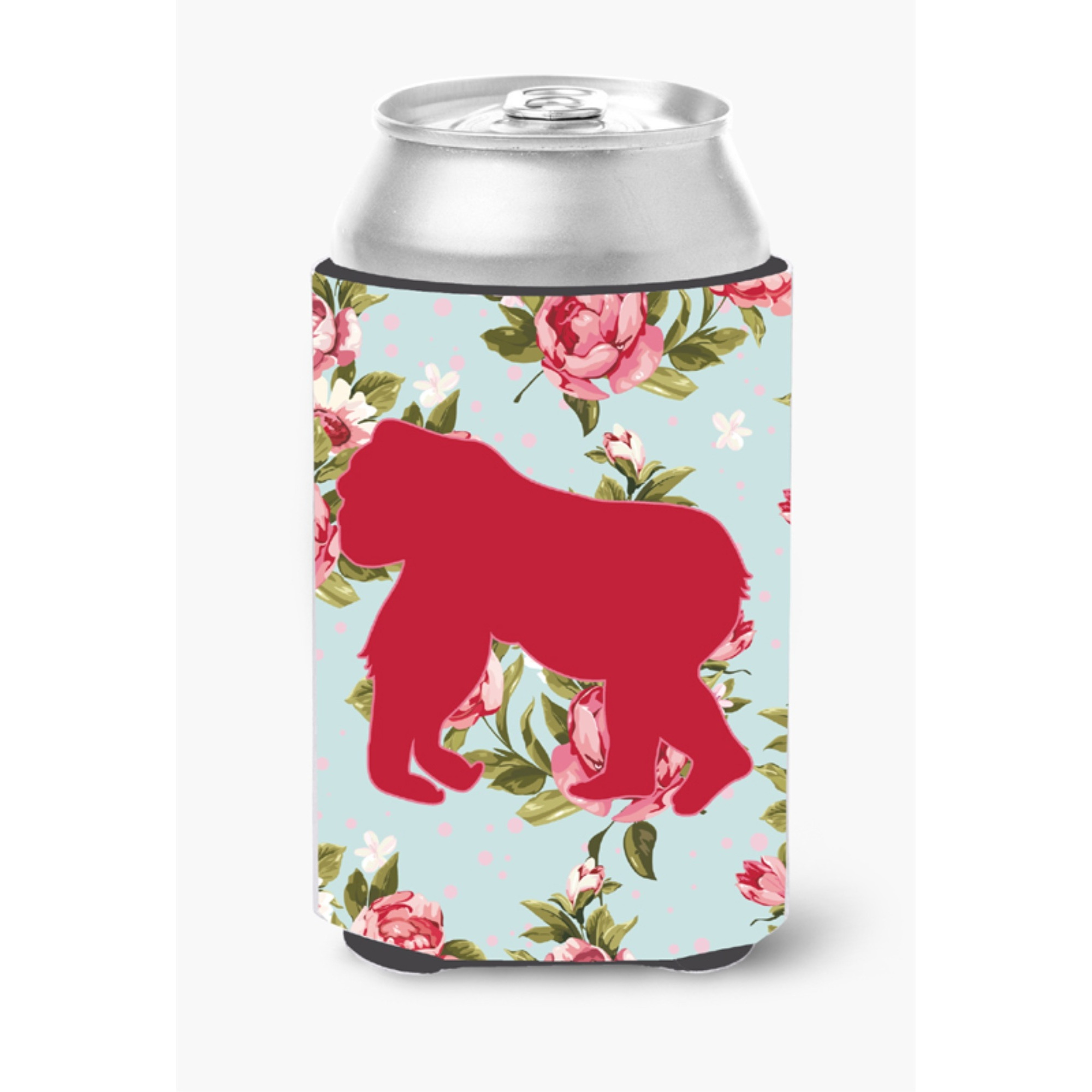 Gorilla Shabby Chic Blue Roses Can or Bottle Beverage Insulator Hugger BB1129