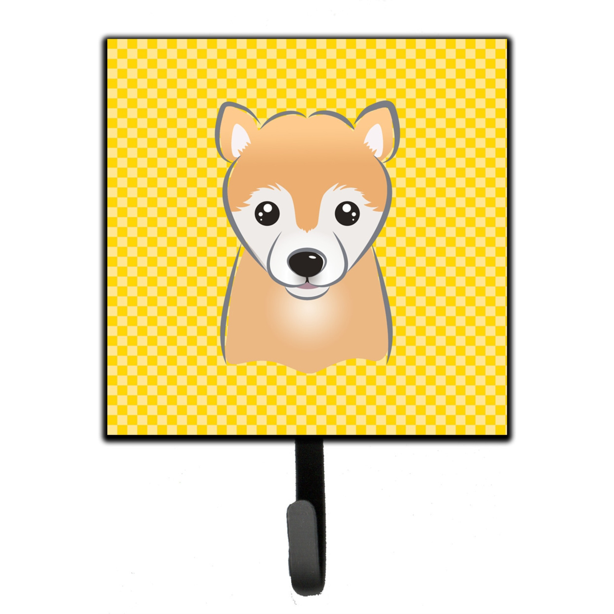 &quotCaroline's Treasures BB1133SH4 Yellow Checkered Shiba Inu Leash or Key Holder, Small, Multicolor"