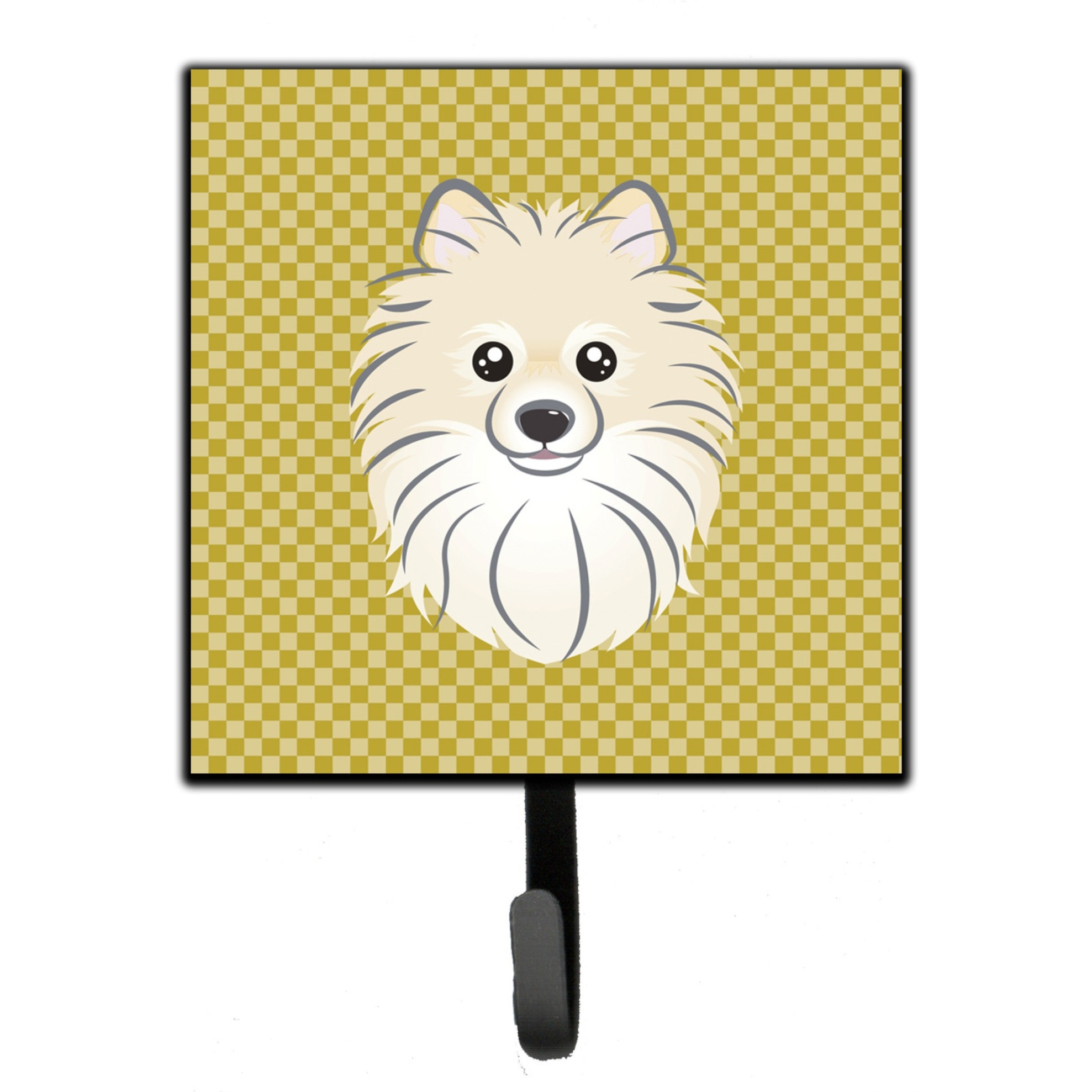 &quotCaroline's Treasures BB1135SH4 Tan Checkered Pomeranian Leash or Key Holder, Small, Multicolor"