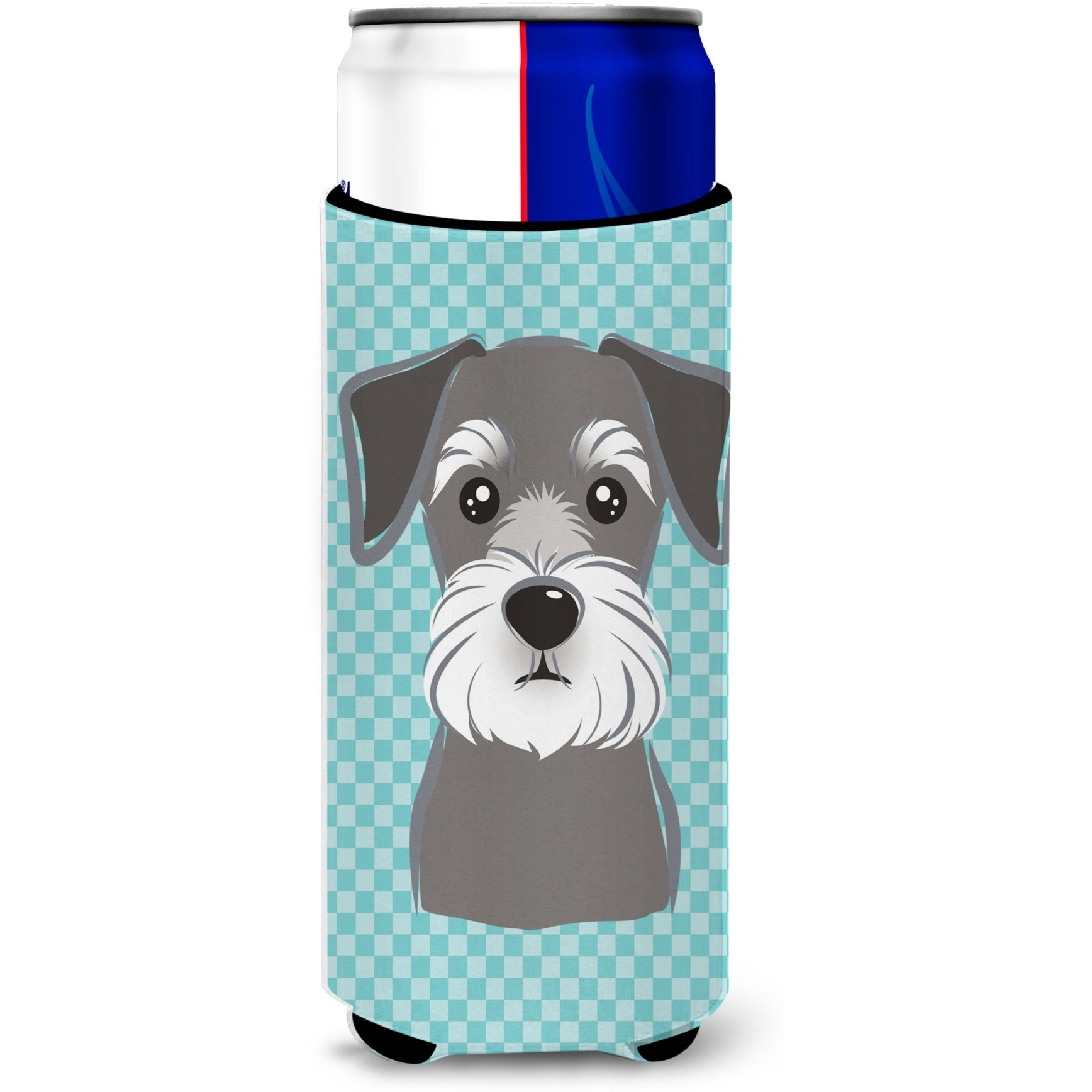 Blue Checkered Schnauzer Ultra Beverage Insulators for slim cans BB1136MUK