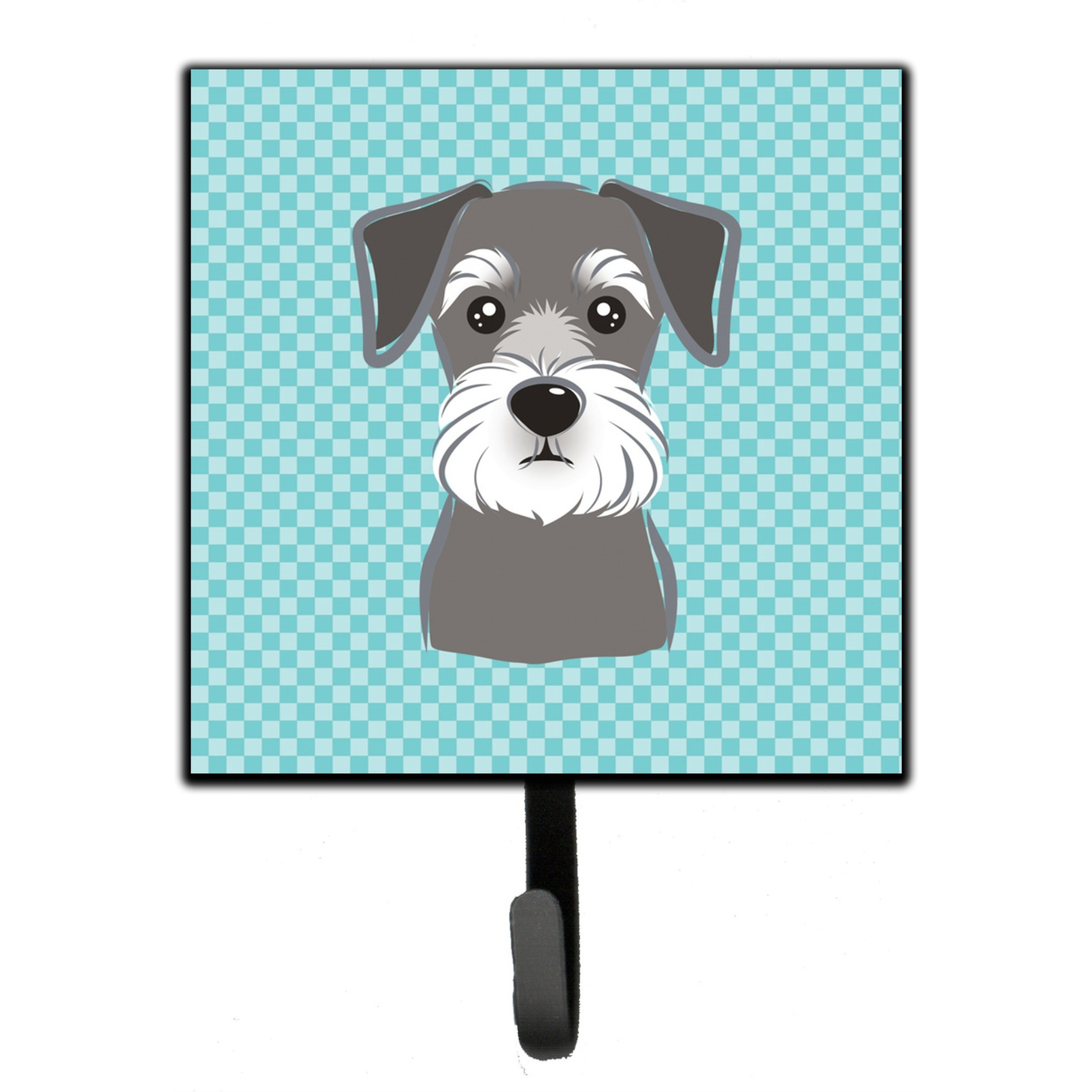 &quotCaroline's Treasures BB1136SH4 Blue Checkered Schnauzer Leash or Key Holder, Small, Multicolor"