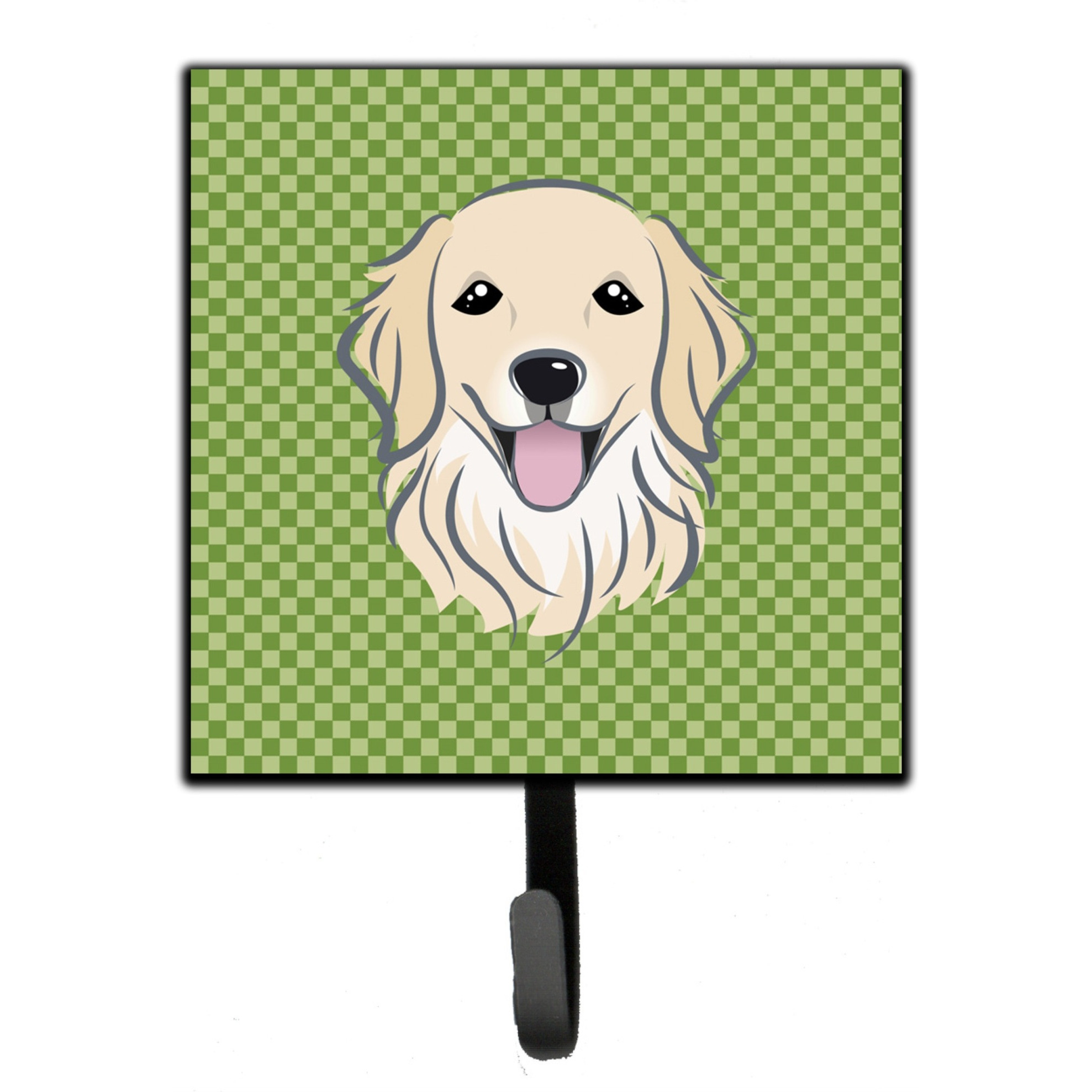 &quotCaroline's Treasures BB1137SH4 Green Checkered Golden Retriever Leash or Key Holder, Small, Multicolor"