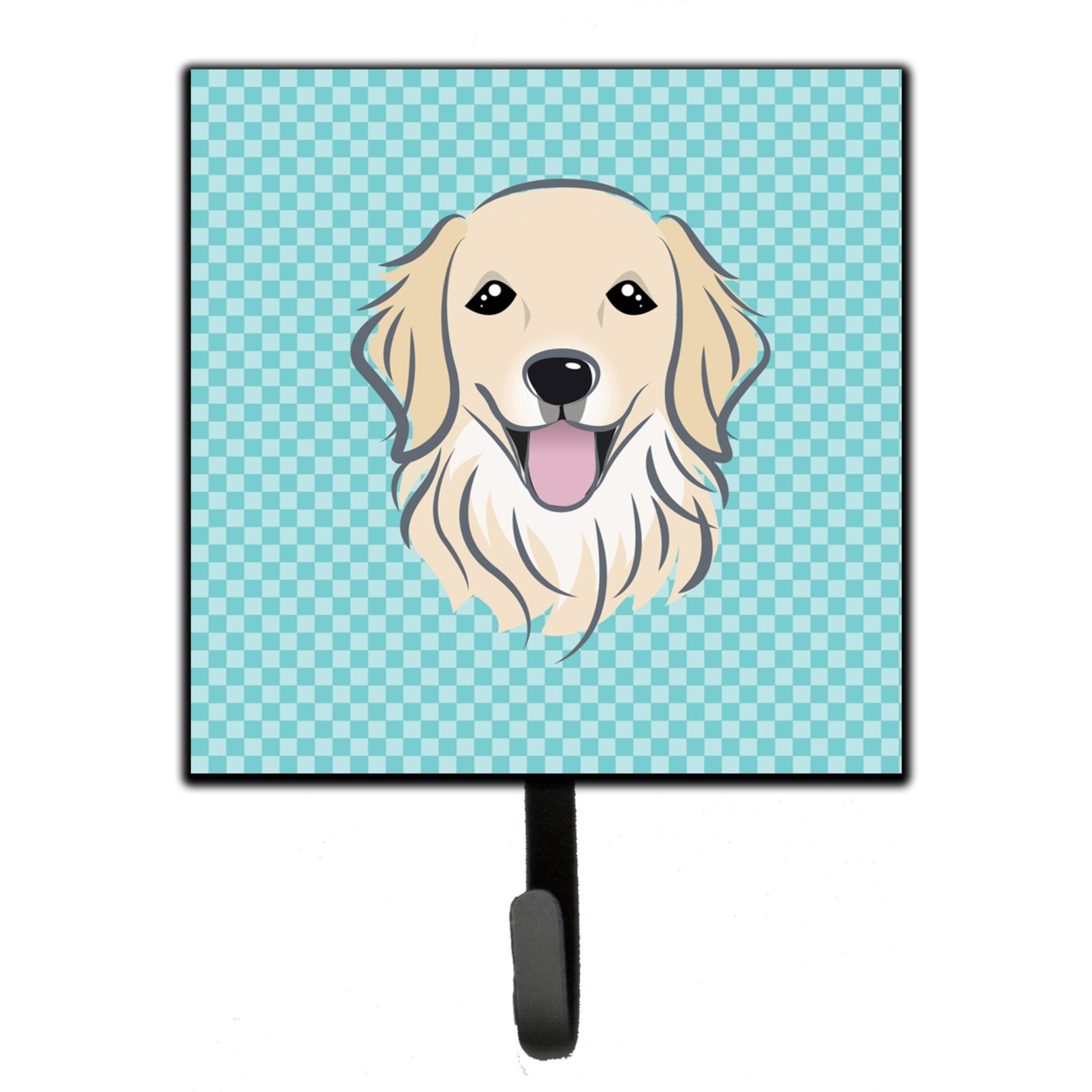 &quotCaroline's Treasures BB1143SH4 Checkerboard Blue Golden Retriever Leash or Key Holder, Small, Multicolor"