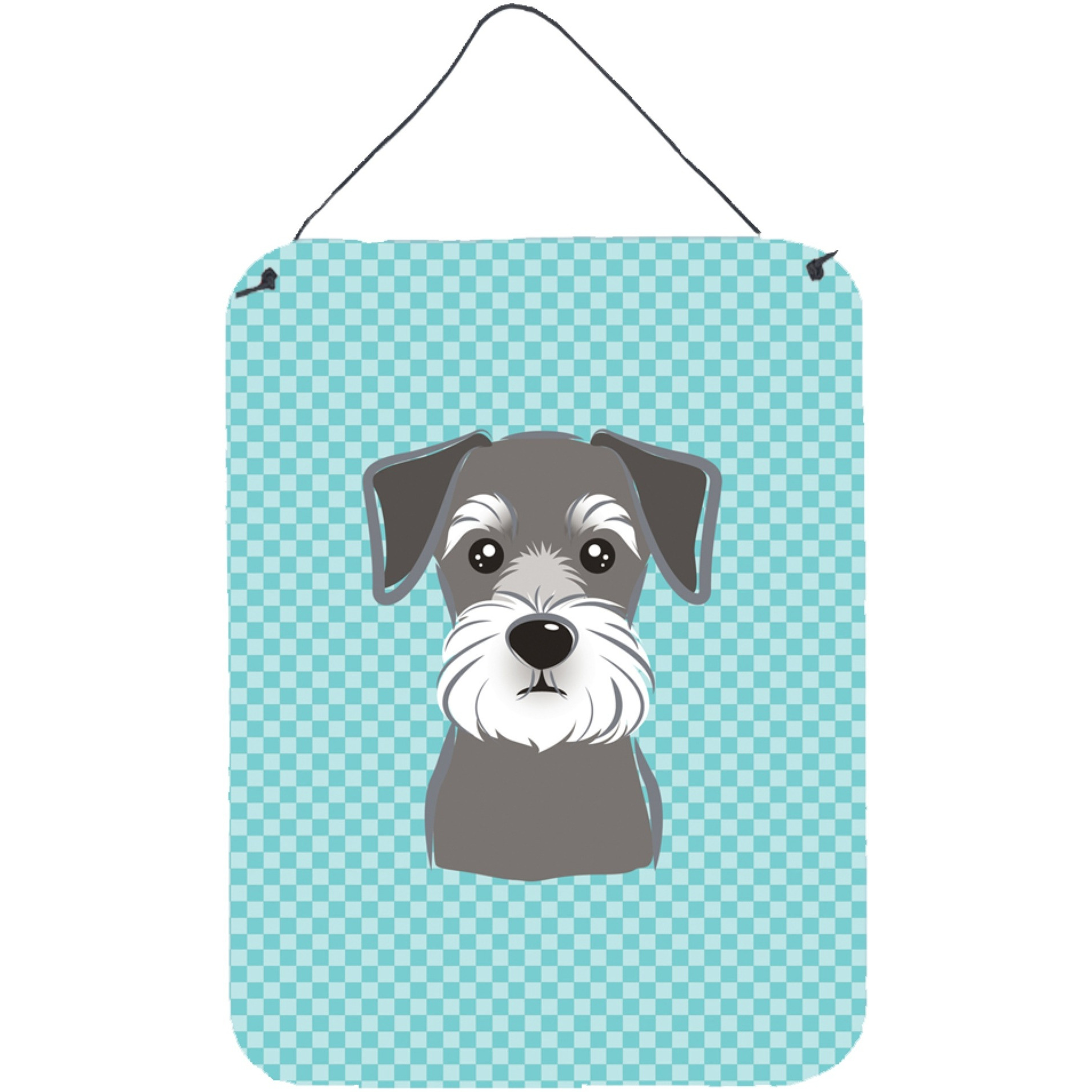 &quotCaroline's Treasures Checkerboard Blue Schnauzer Wall or Door Hanging Prints, 16"" x 12"""
