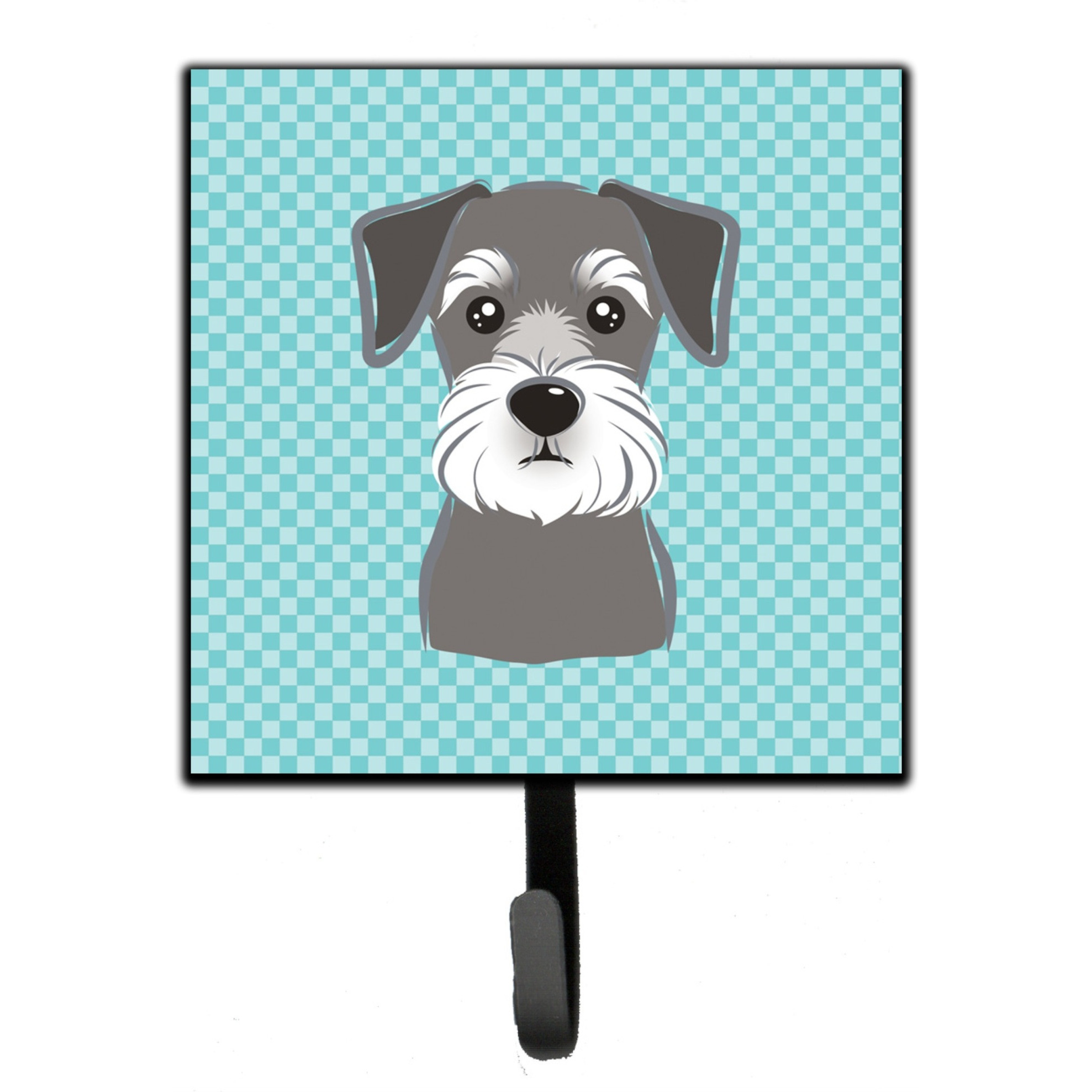 &quotCaroline's Treasures BB1144SH4 Checkerboard Blue Schnauzer Leash or Key Holder, Small, Multicolor"