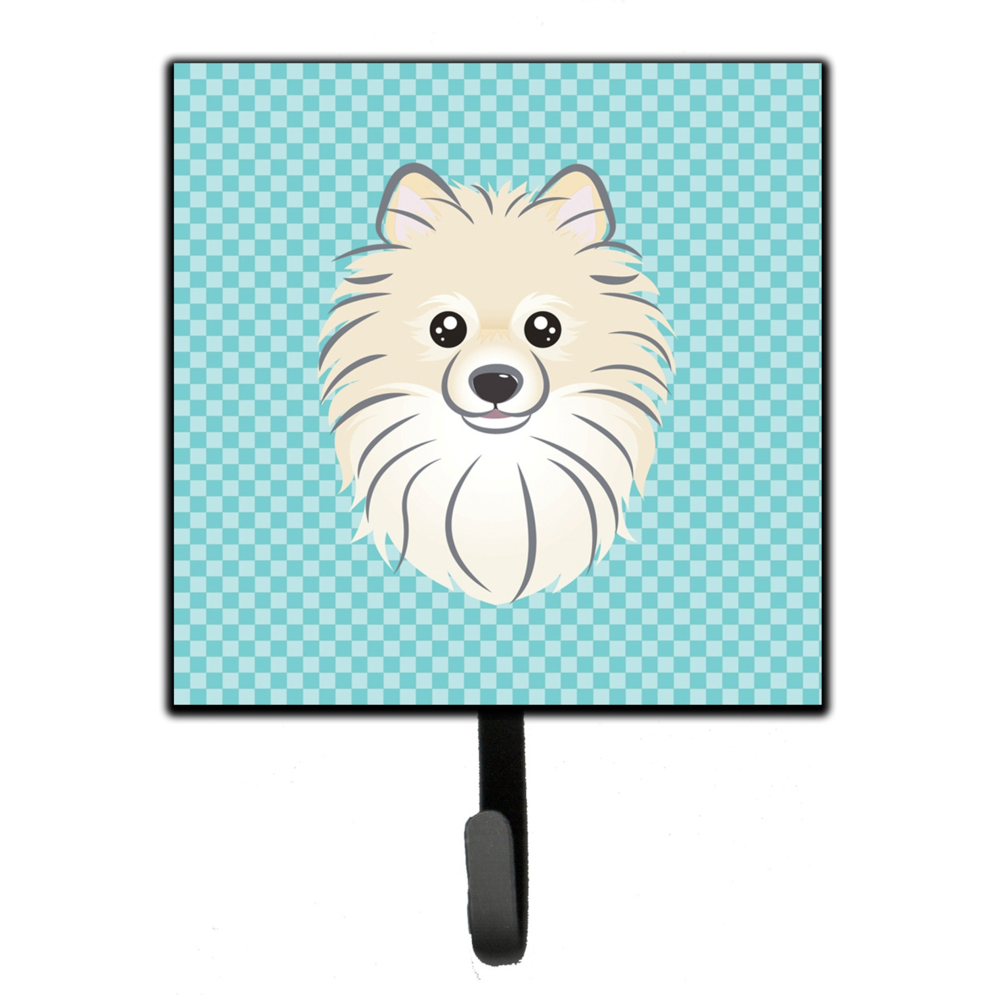 &quotCaroline's Treasures BB1145SH4 Checkerboard Blue Pomeranian Leash or Key Holder, Small, Multicolor"