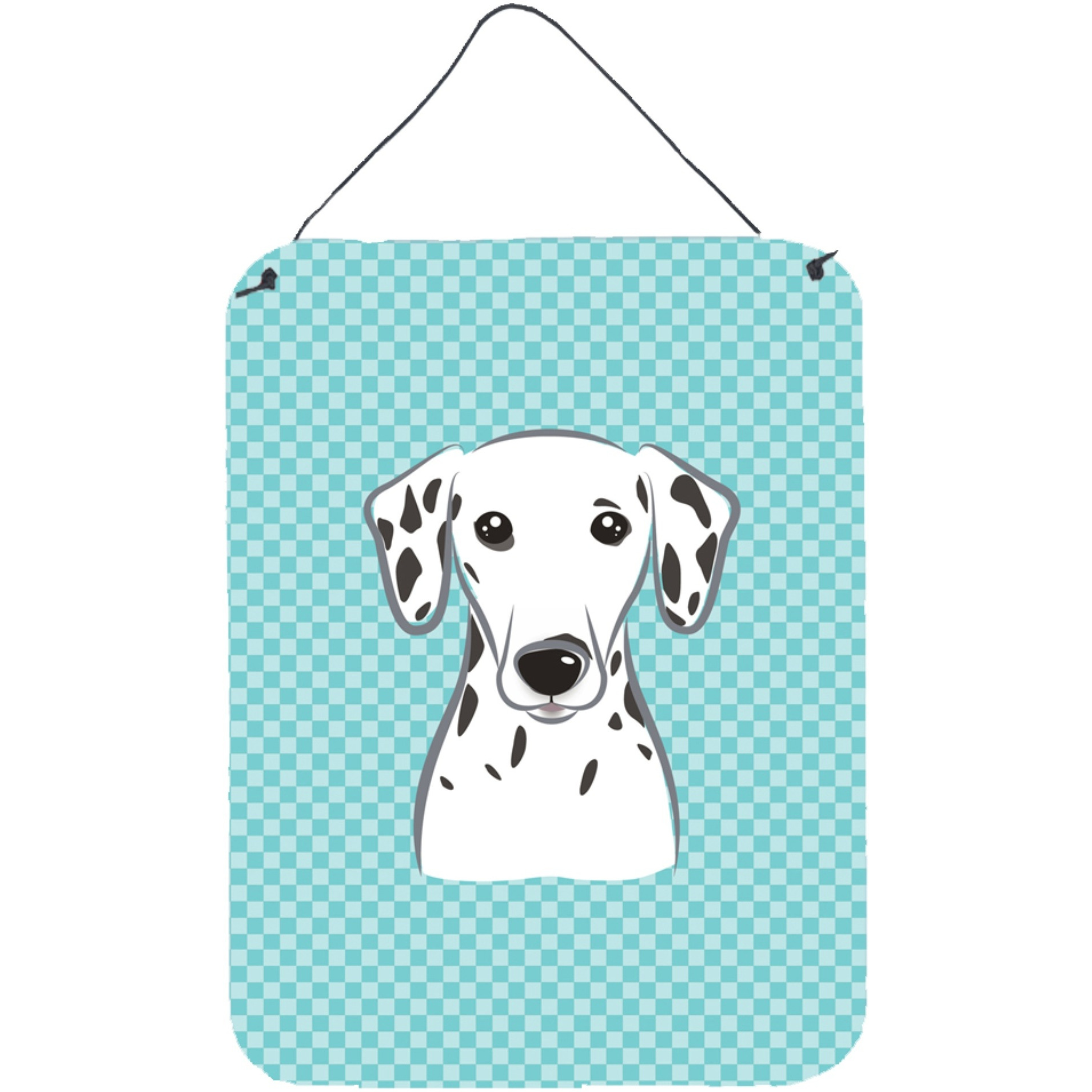 &quotCaroline's Treasures Checkerboard Blue Dalmatian Wall or Door Hanging Prints, 16"" x 12"""