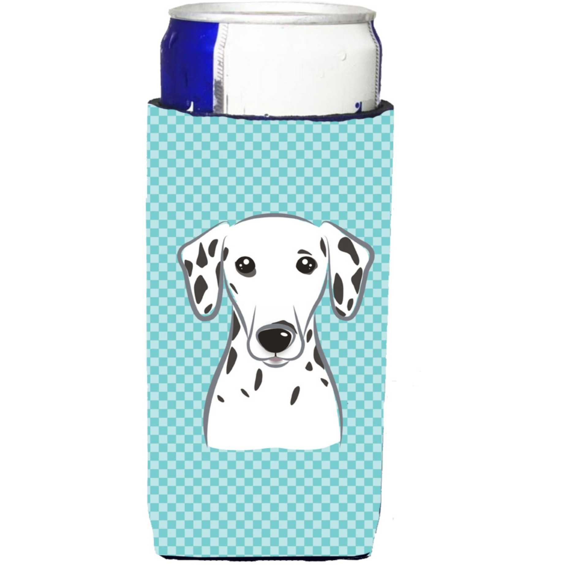Checkerboard Blue Dalmatian Ultra Beverage Insulators for slim cans BB1148MUK