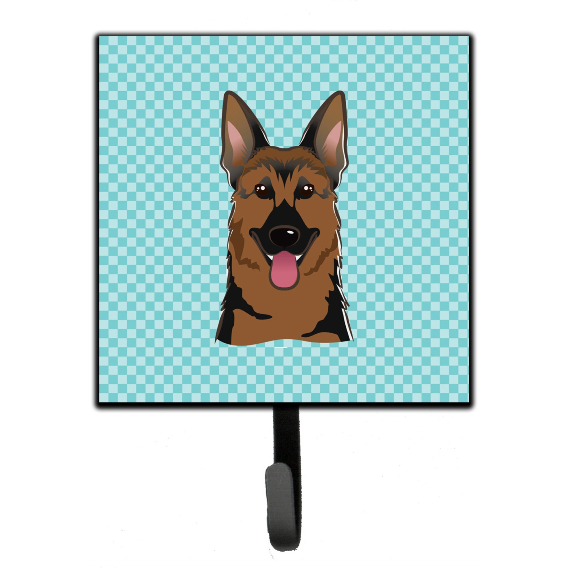 &quotCaroline's Treasures BB1149SH4 Checkerboard Blue German Shepherd Leash or Key Holder, Small, Multicolor"