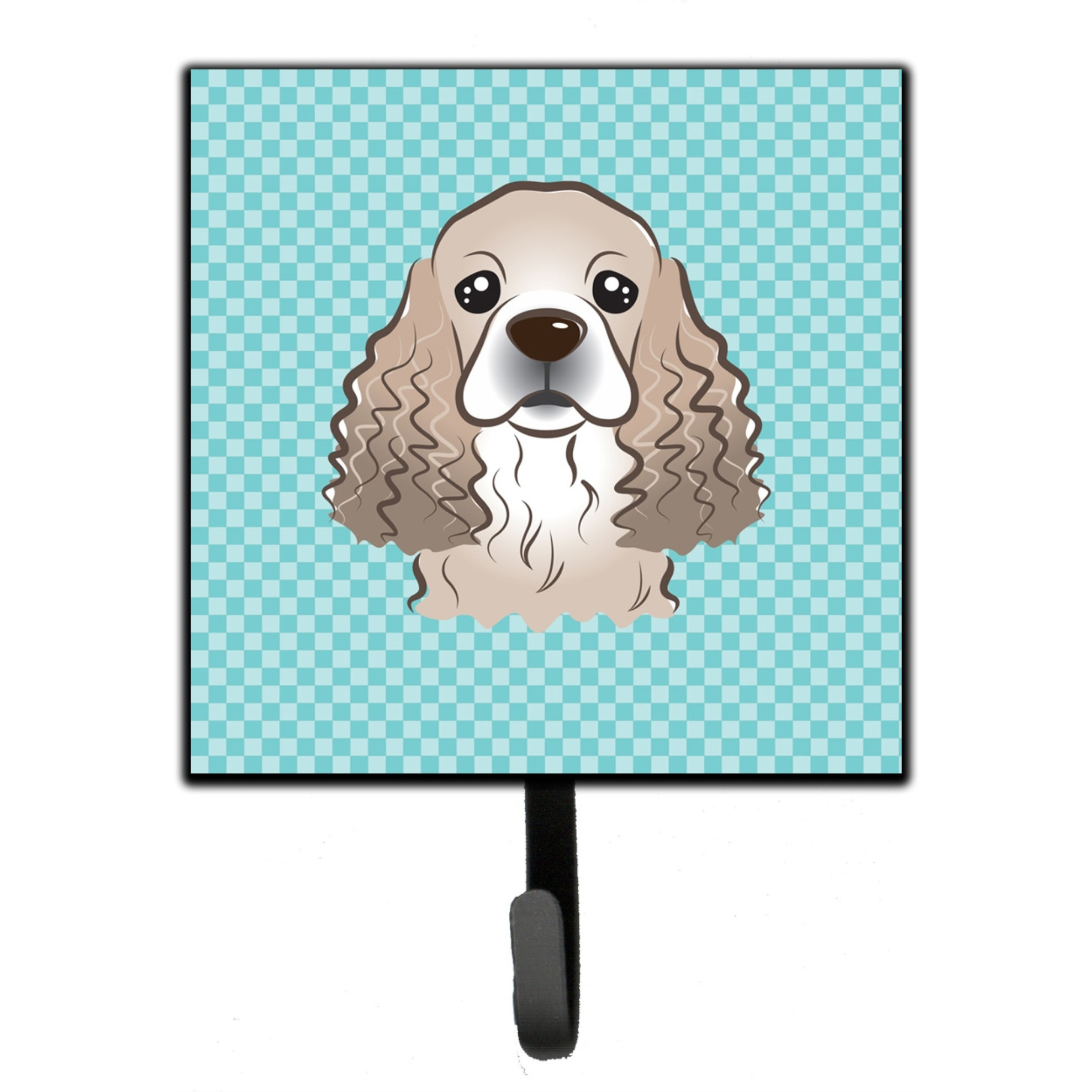 &quotCaroline's Treasures BB1154SH4 Checkerboard Blue Cocker Spaniel Leash or Key Holder, Small, Multicolor"
